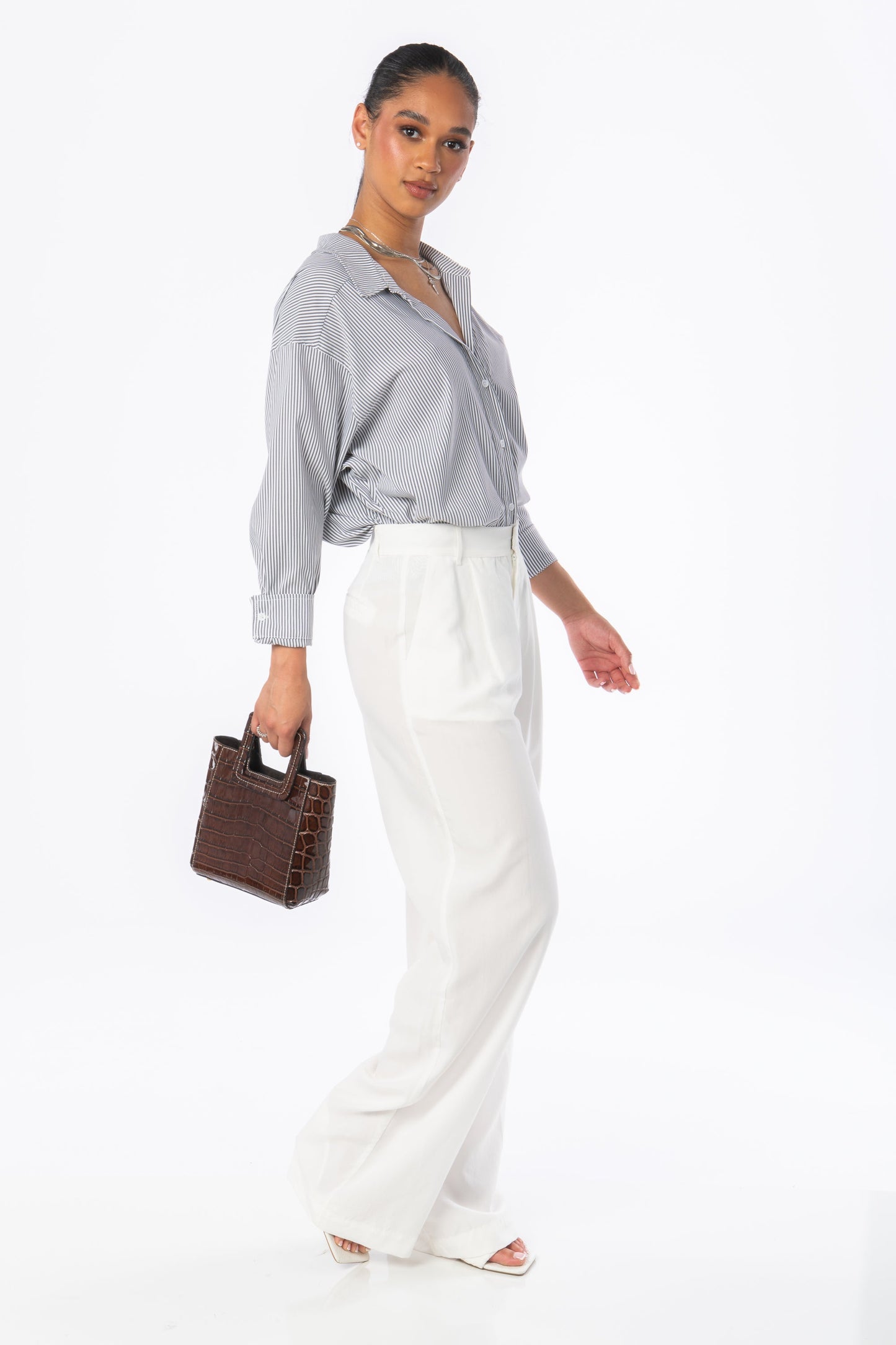 Acapulco Wide Leg Trousers White Bottoms HYPEACH BOUTIQUE