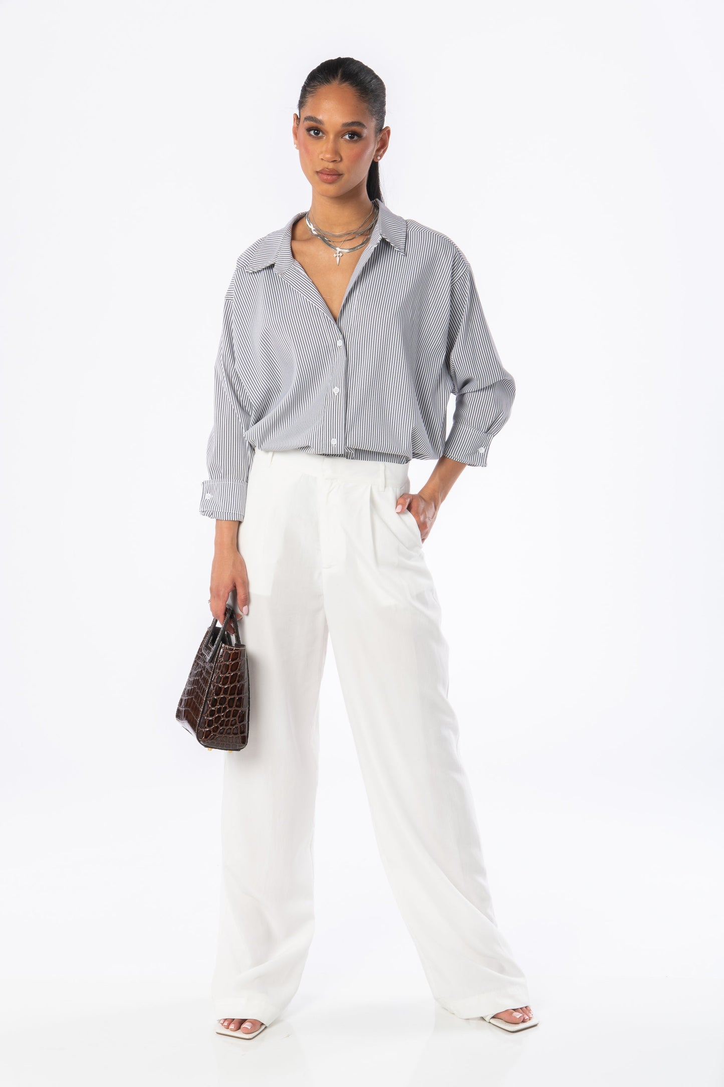 Acapulco Wide Leg Trousers White Bottoms HYPEACH BOUTIQUE