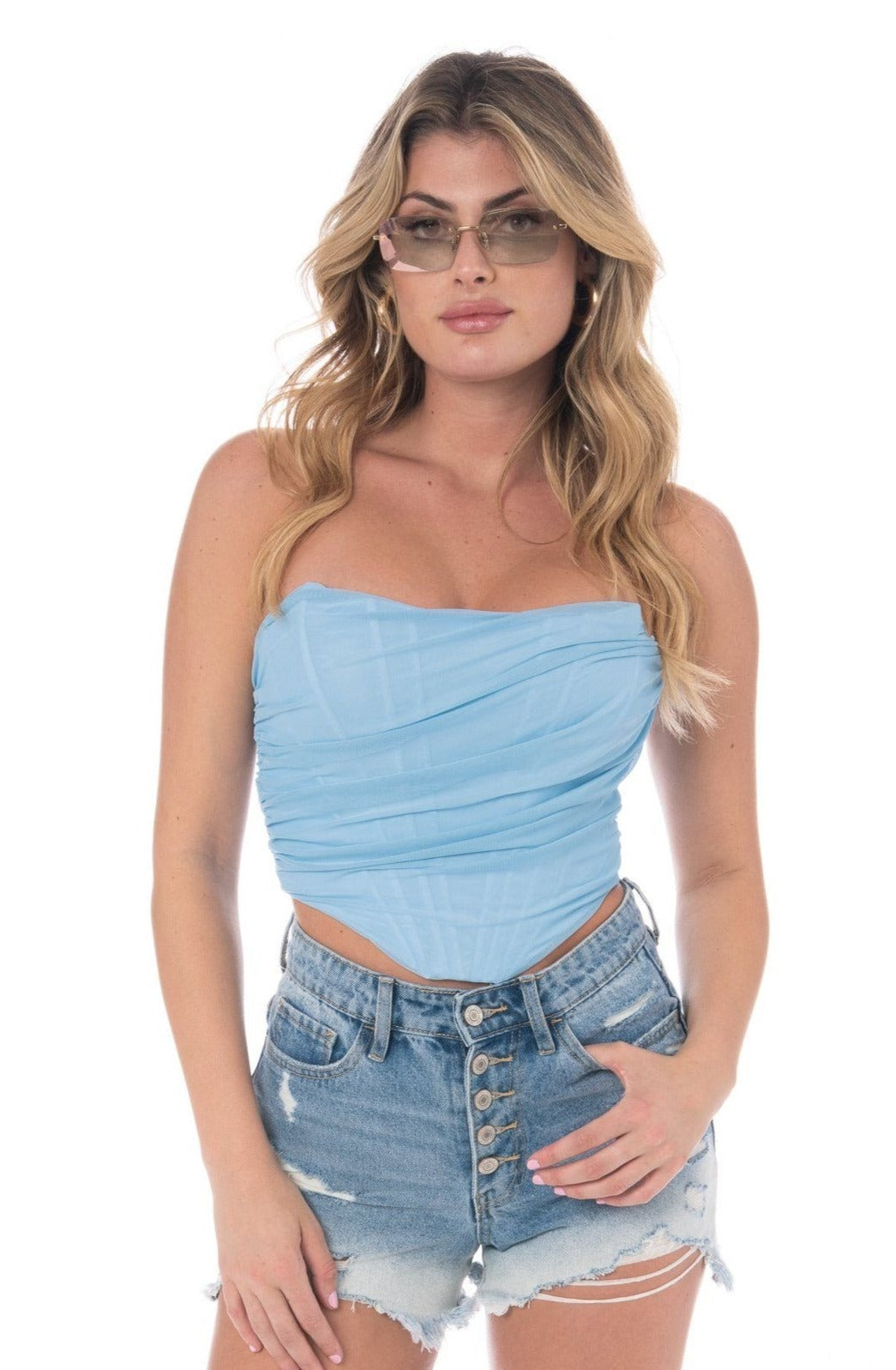 Angel Baby Blue Corset Top Tops HYPEACH BOUTIQUE