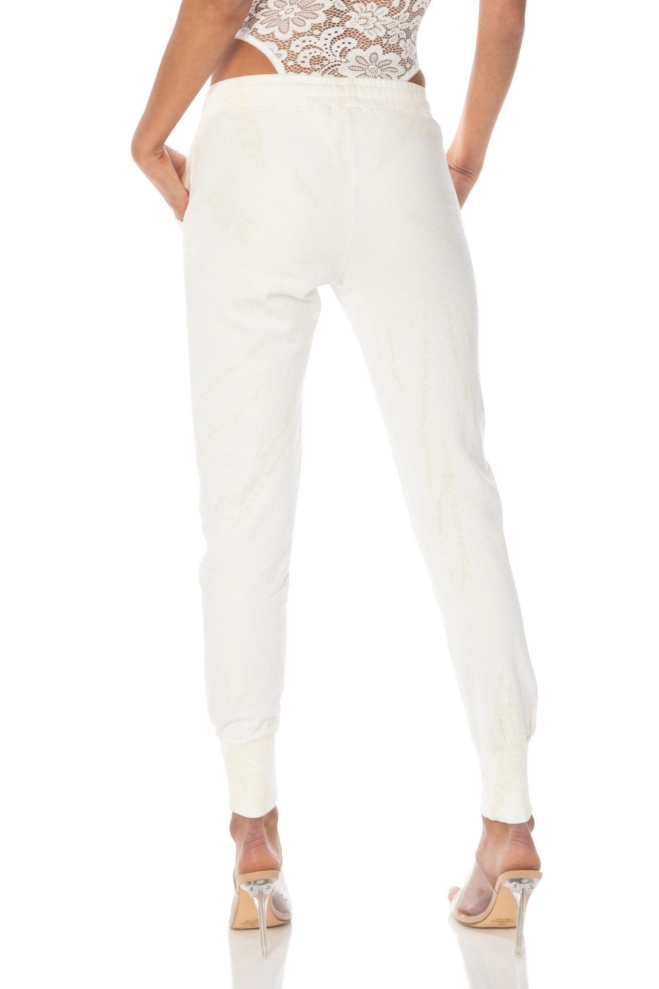 Beachside Ivory Tie Dye Textured Joggers - Hypeach Lounge Bottoms HYPEACH