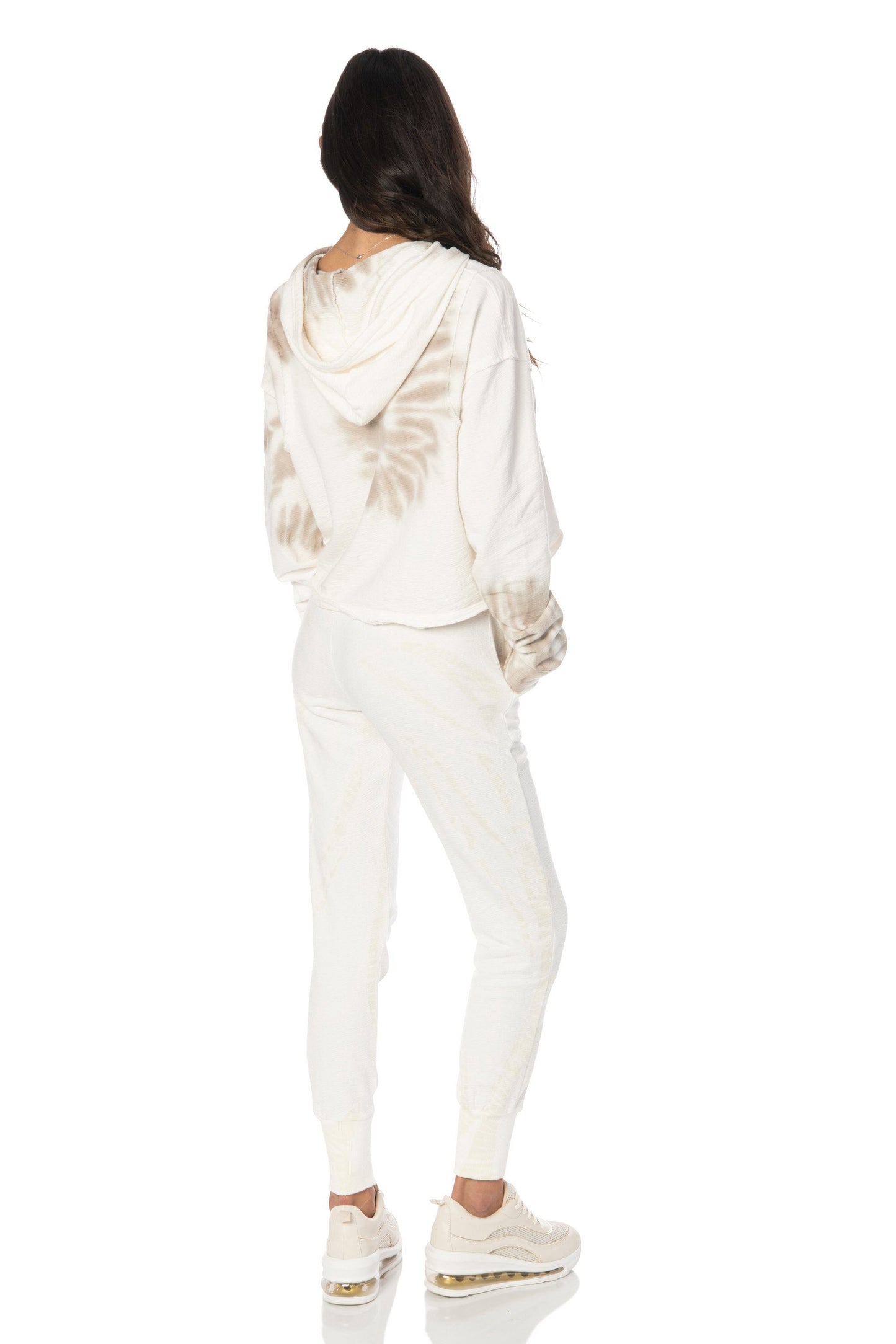Beige Tie Dye Pullover Hoodie - Hypeach Lounge Tops HYPEACH