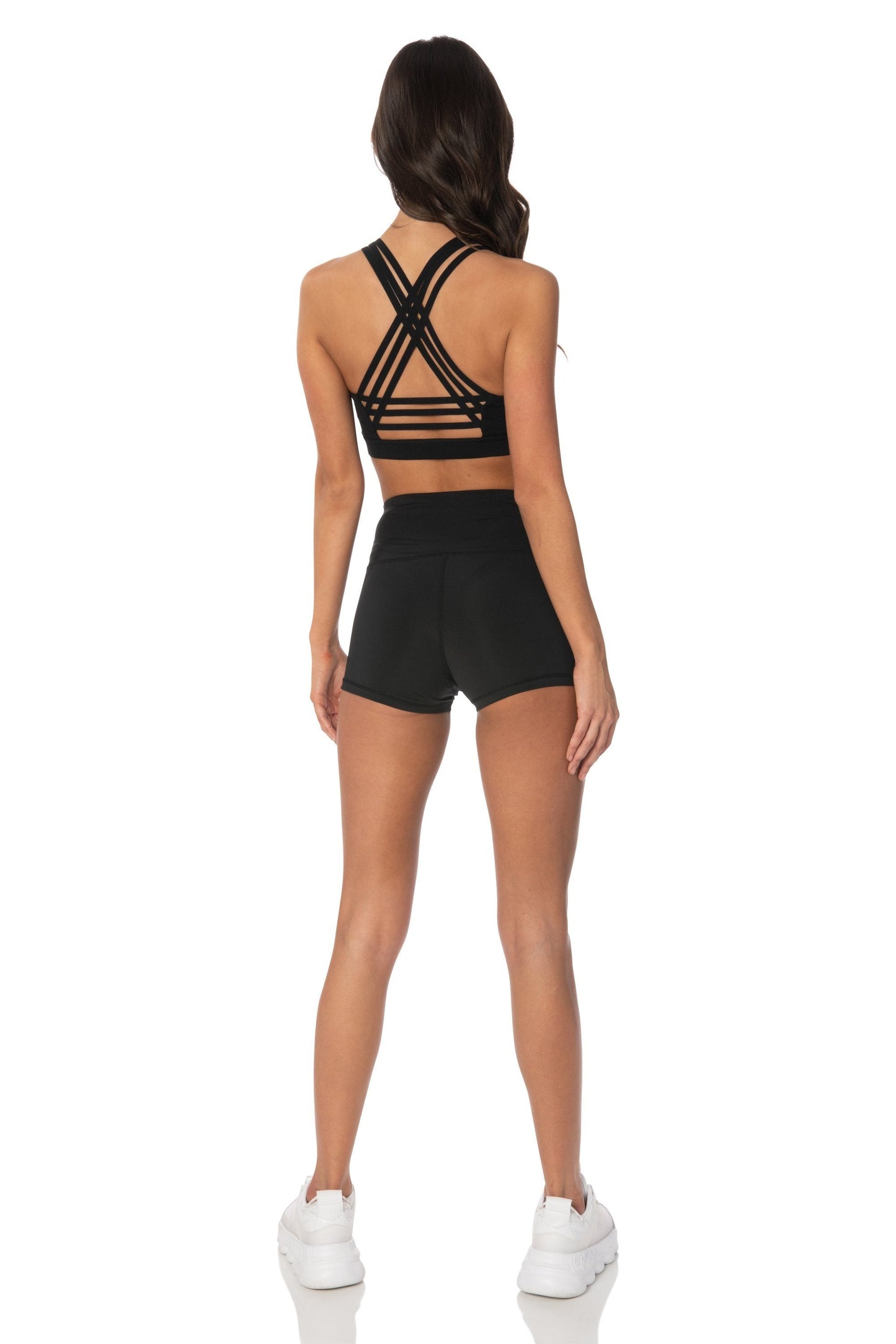 Black Sports Bra Criss Cross Back - Hypeach Active Tops HYPEACH