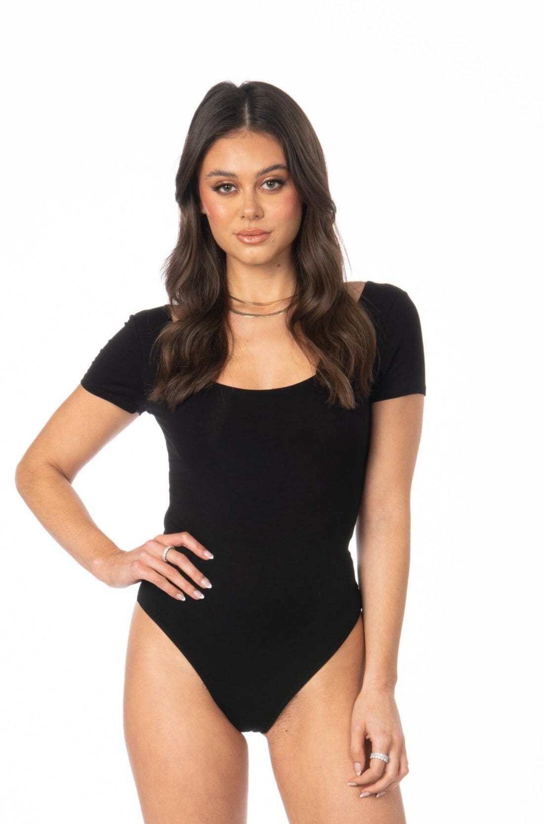 Double Layered X Back Bodysuit Black Tops HYPEACH BOUTIQUE