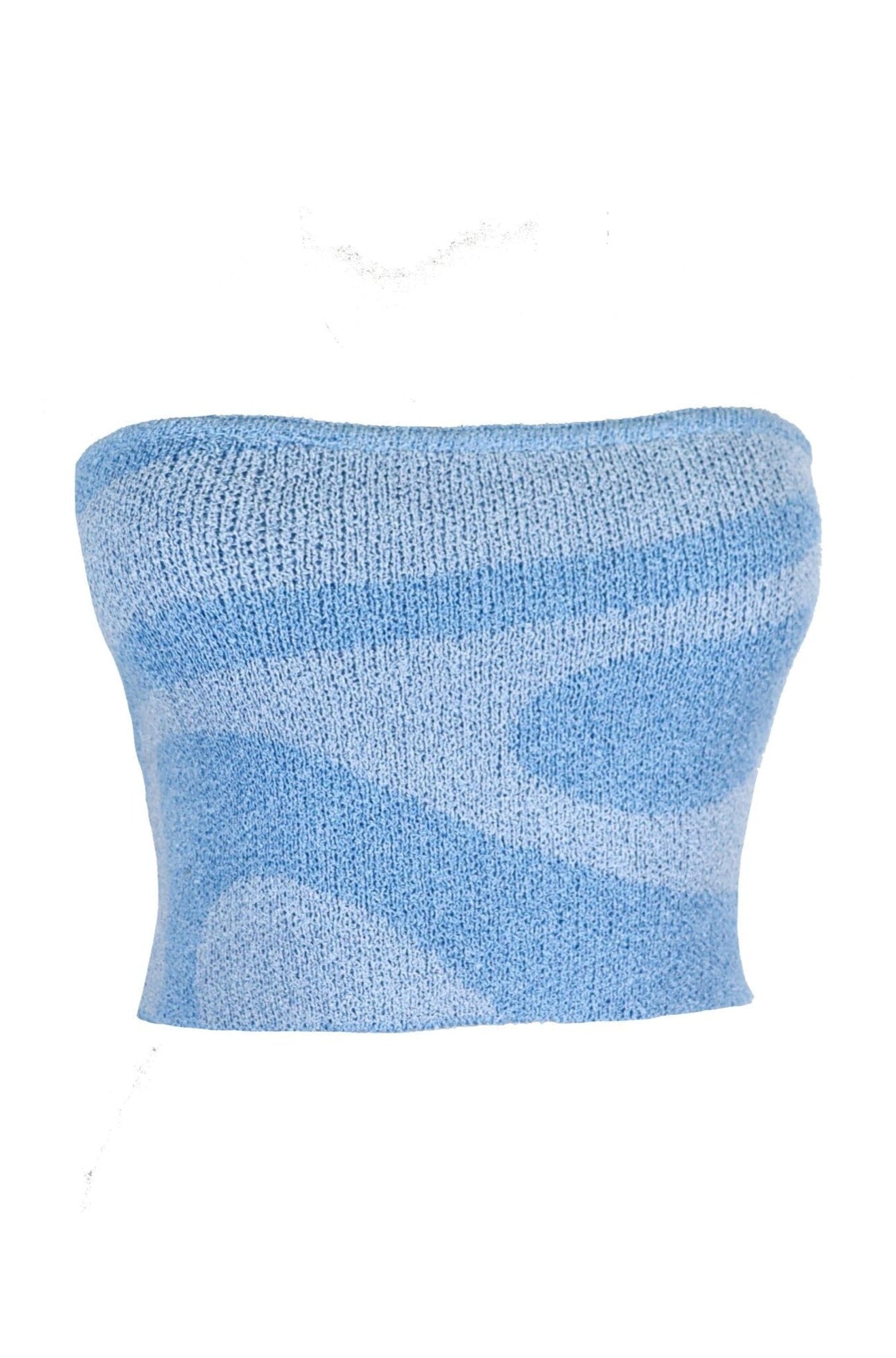 Everly Tube Top Blue Tops HYPEACH