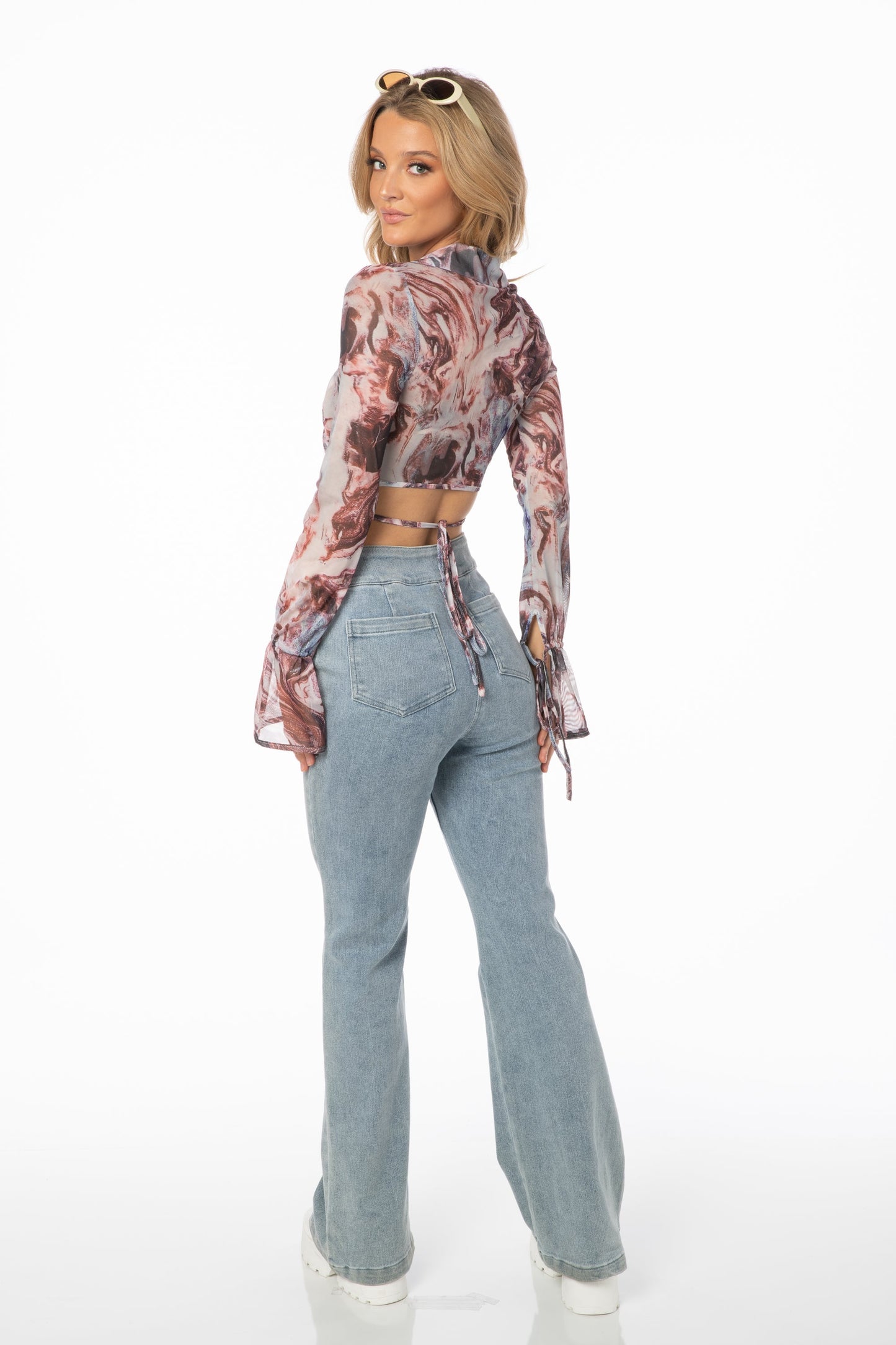 Groovy Baby Mesh Wrap Top Tops HYPEACH BOUTIQUE