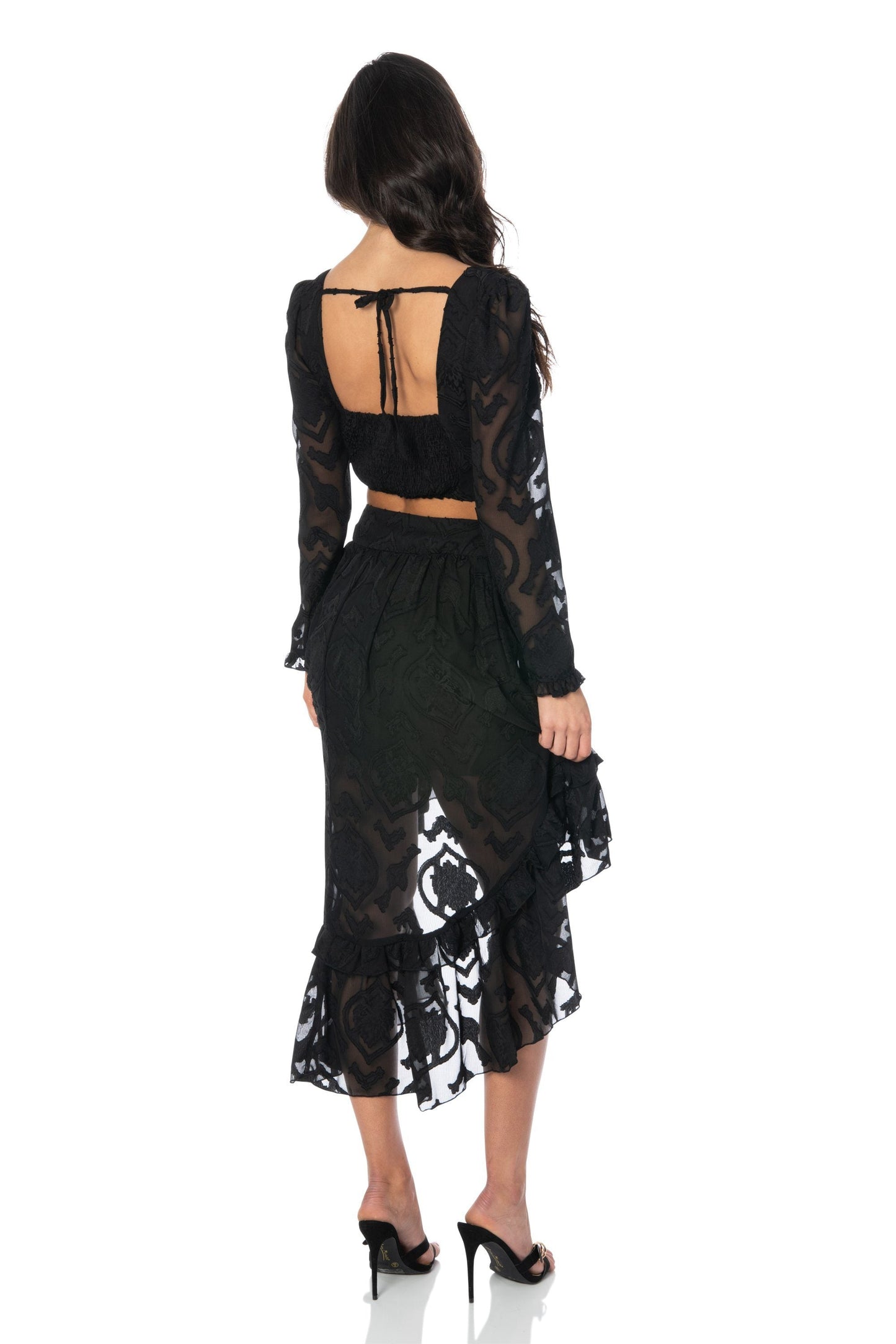 La Jolla Nights Black High-Low Skirt Bottoms HYPEACH BOUTIQUE