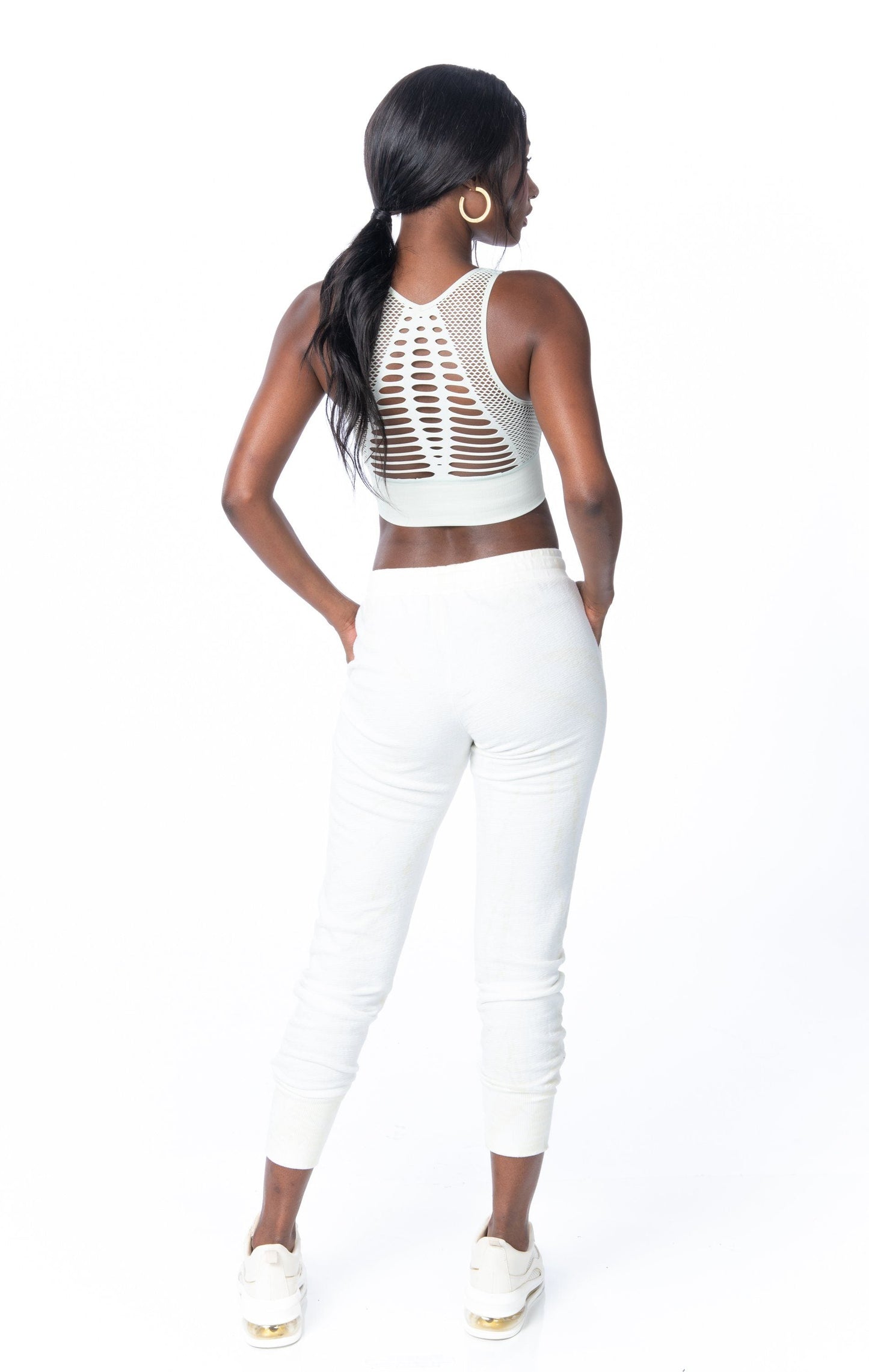 Laser Cut Sports Bra Olive - Hypeach Active Activewear HYPEACH BOUTIQUE