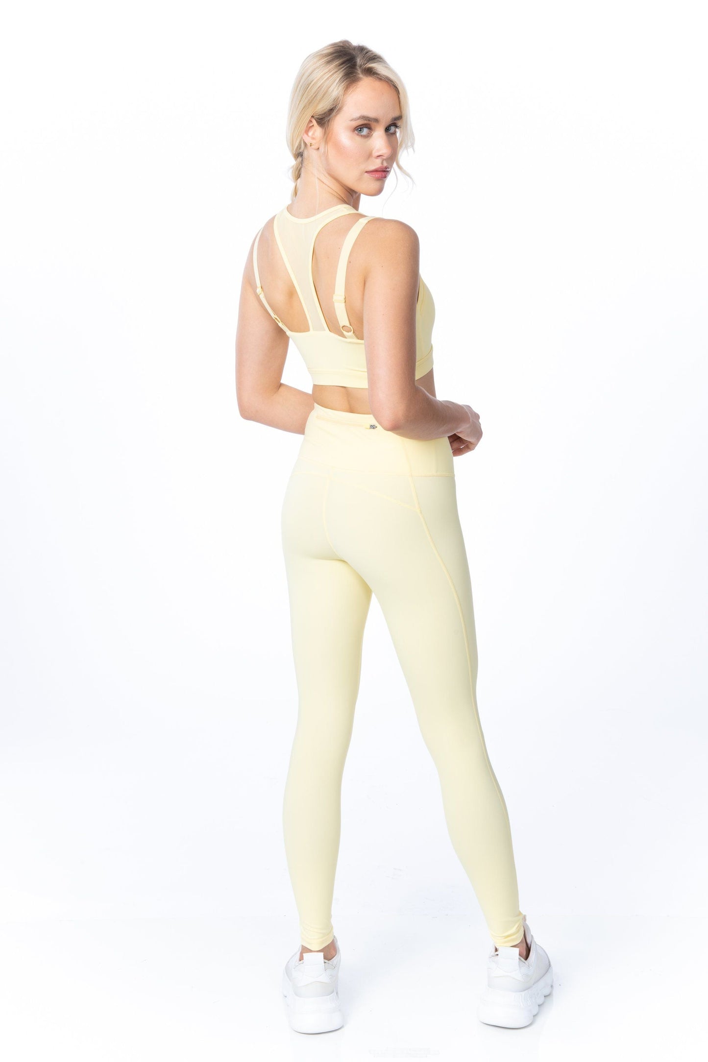 Light Yellow Peekaboo Sports Bra - Hypeach Active Activewear HYPEACH BOUTIQUE