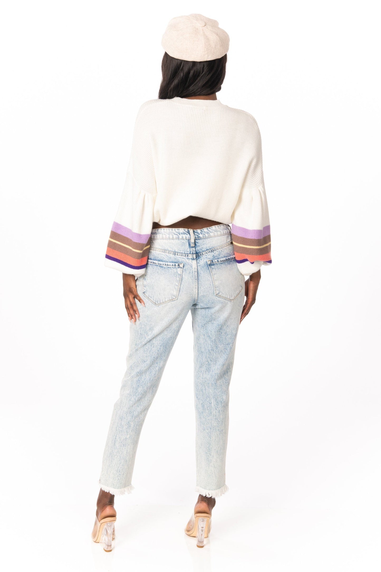 Malibu Striped Sweater Tops HYPEACH BOUTIQUE