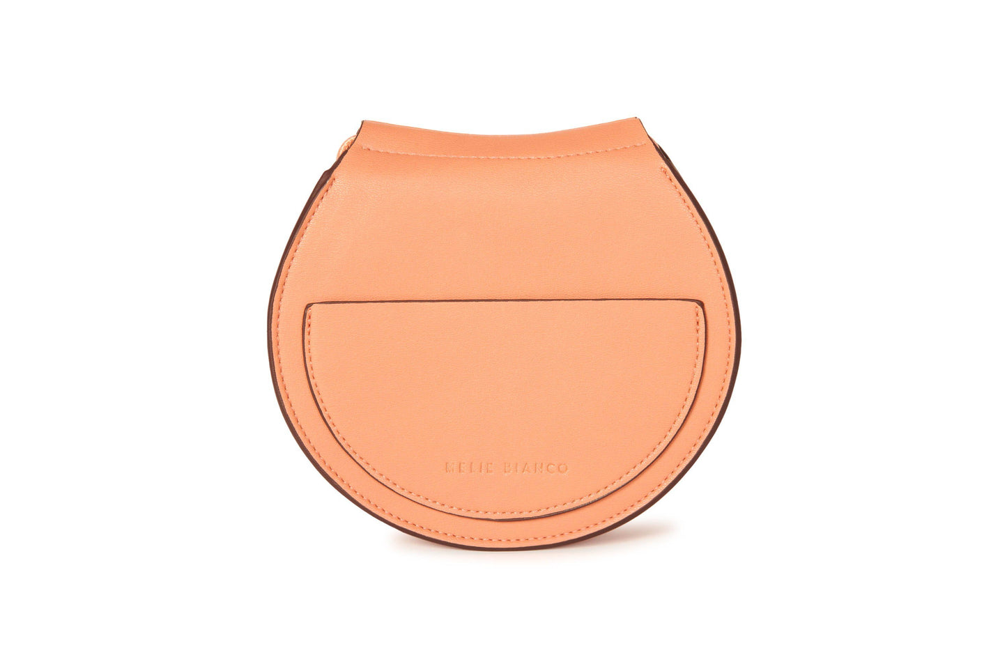 Melie Bianco Peach Vegan Leather Saddle Crossbody Accessories HYPEACH BOUTIQUE