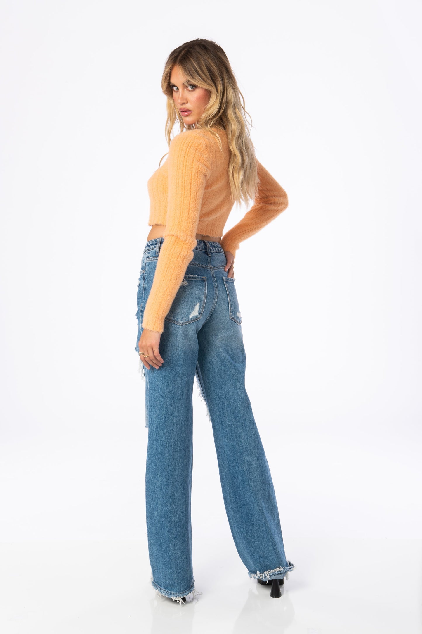 Sweet Peach Knit Cropped Top Tops HYPEACH BOUTIQUE