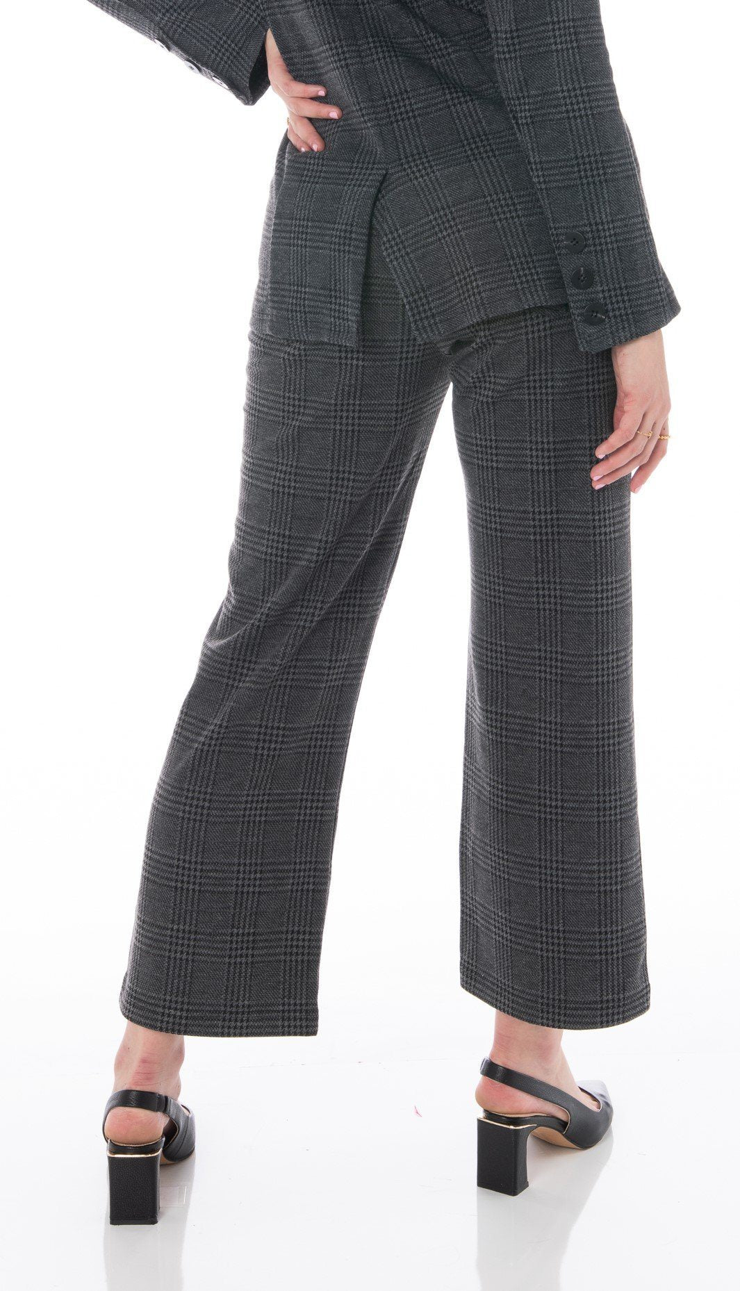 Uptown Charcoal Houndstooth Trousers Bottoms HYPEACH BOUTIQUE