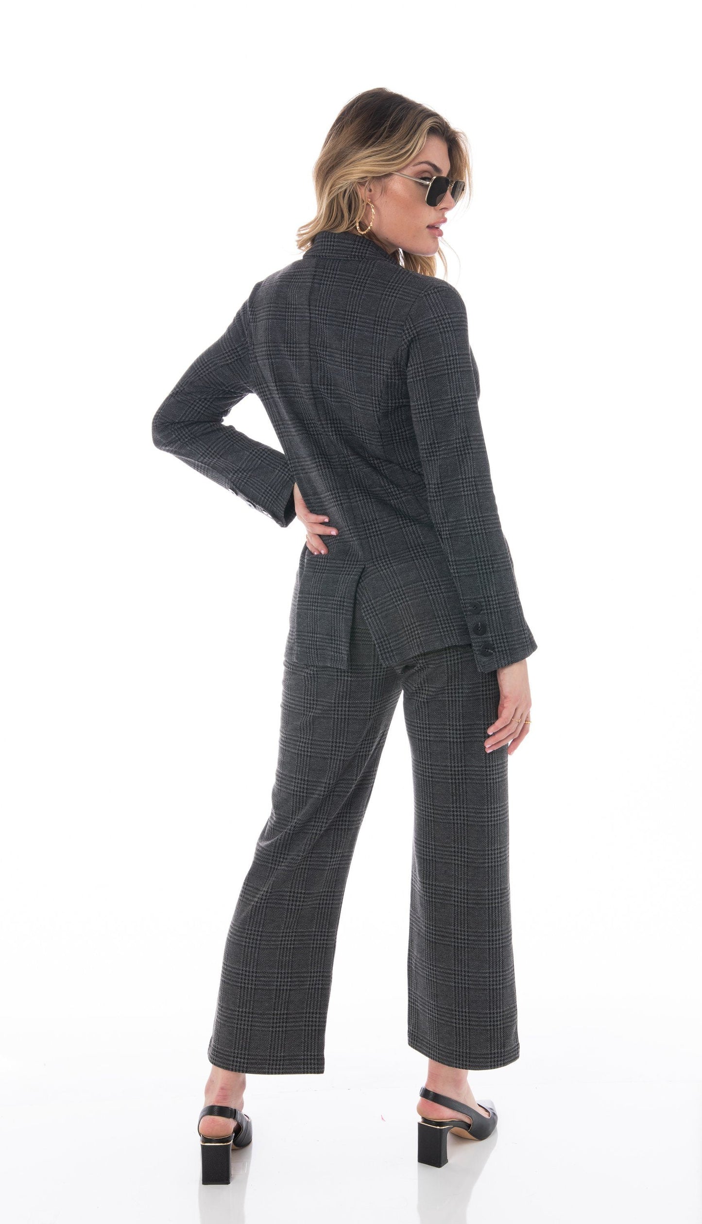 Uptown Charcoal Houndstooth Trousers Bottoms HYPEACH BOUTIQUE