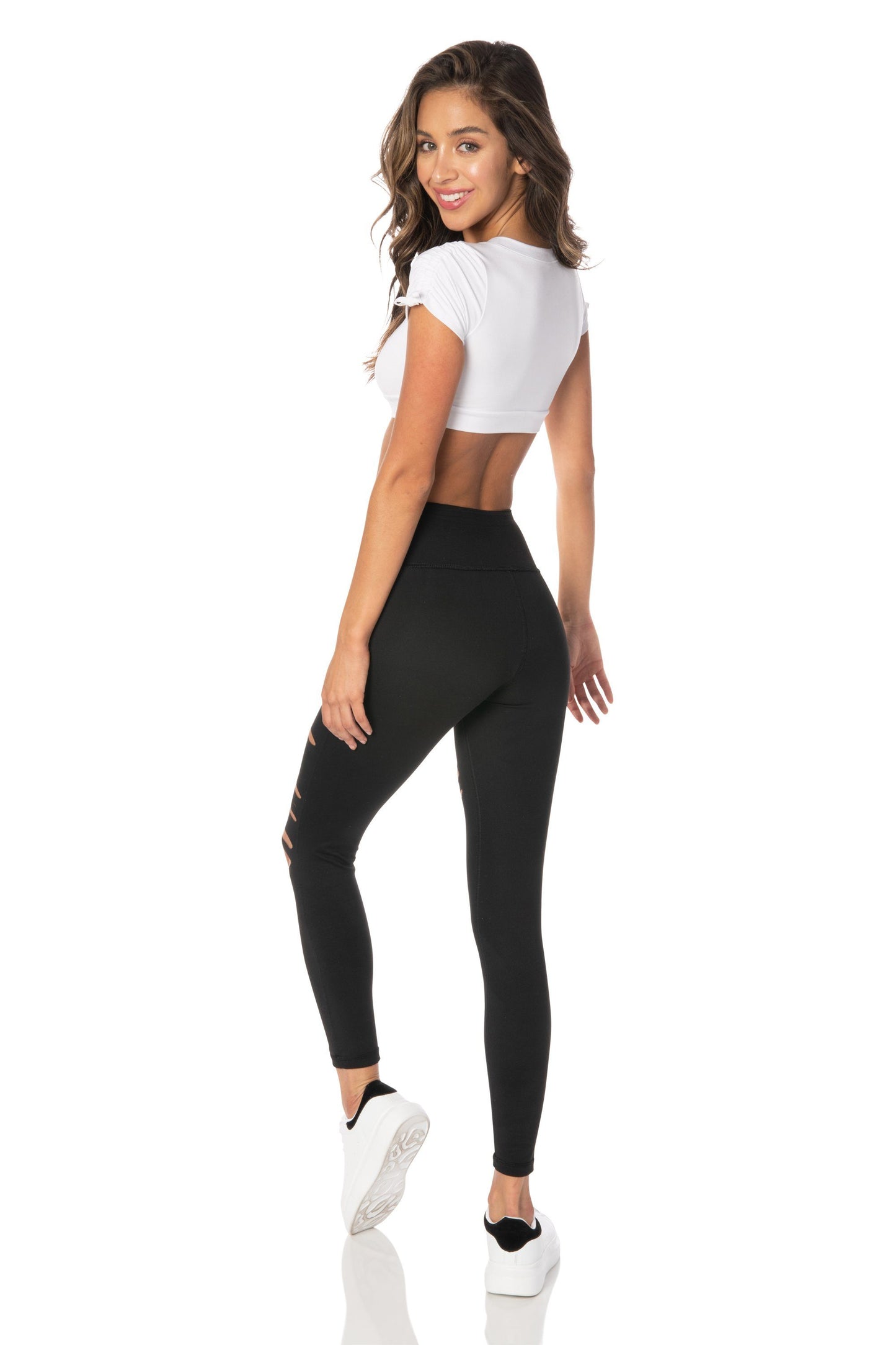 White Cropped Round Neckline - Hypeach Active Tops HYPEACH