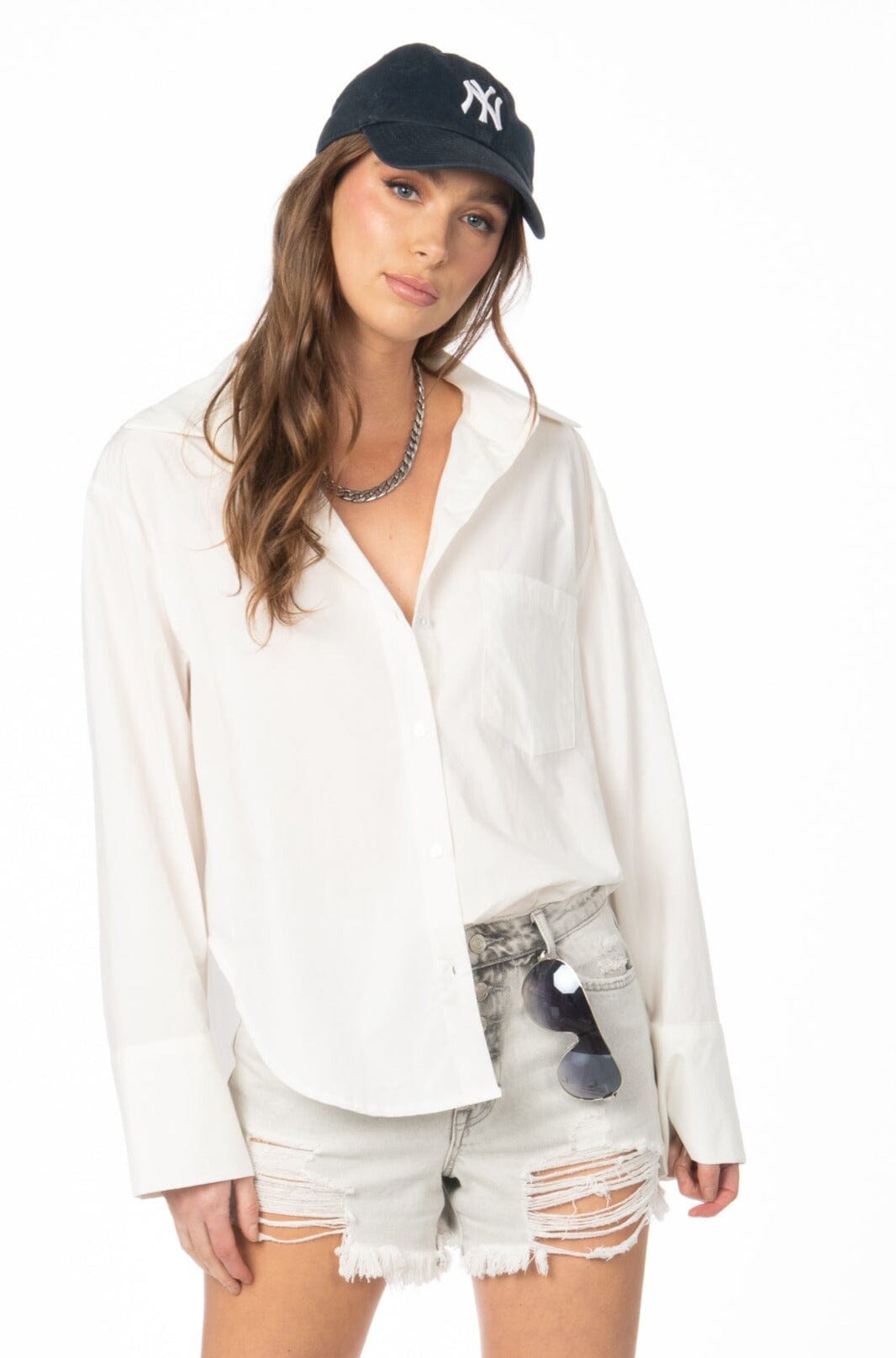 White Lotus Oversized Button Down Shirt Tops HYPEACH