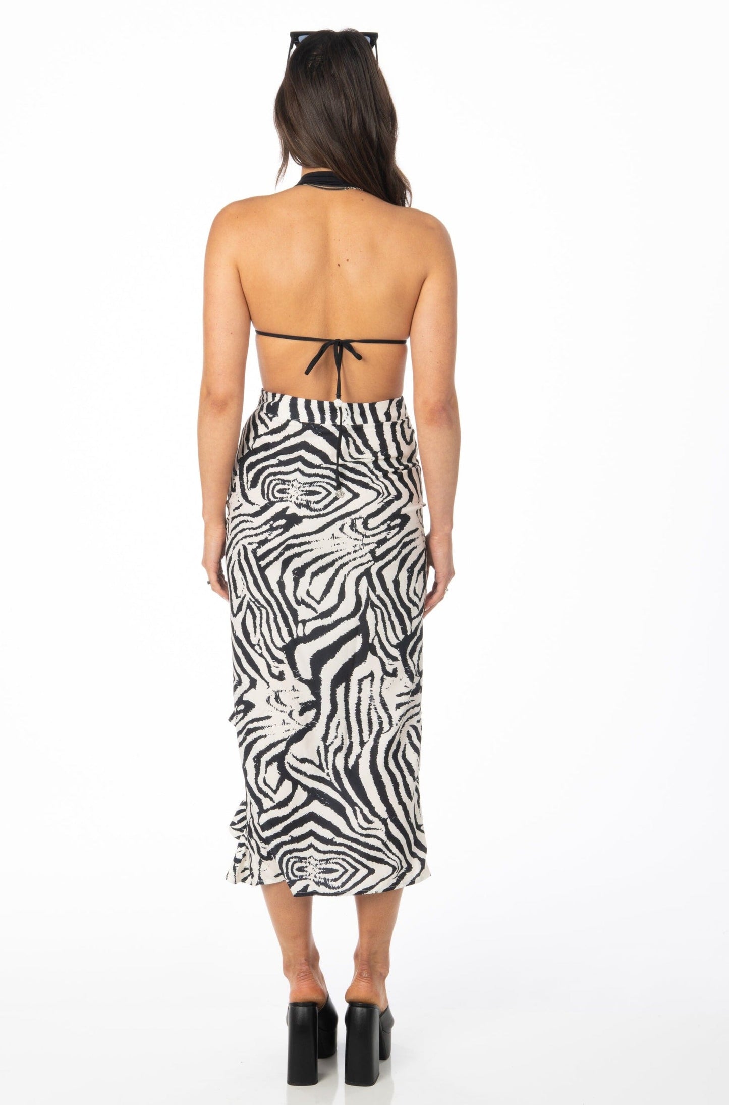 Zebra Print Midi Skirt Bottoms HYPEACH BOUTIQUE