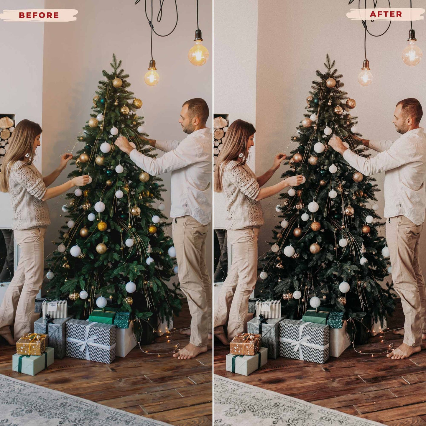 Ai-Optimized RUSTIC HOLIDAY LIGHTROOM PRESETS