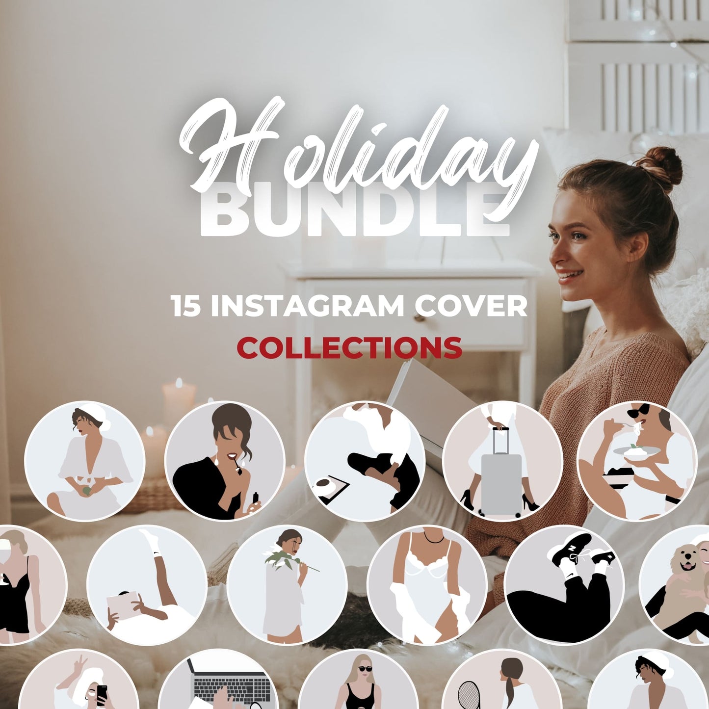 Ai-Optimized HOLIDAY IG COVERS BUNDLE (15 PACKS)