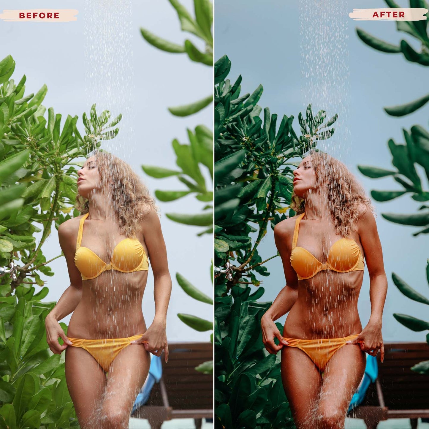 Before after results using Bali Lightroom Presets