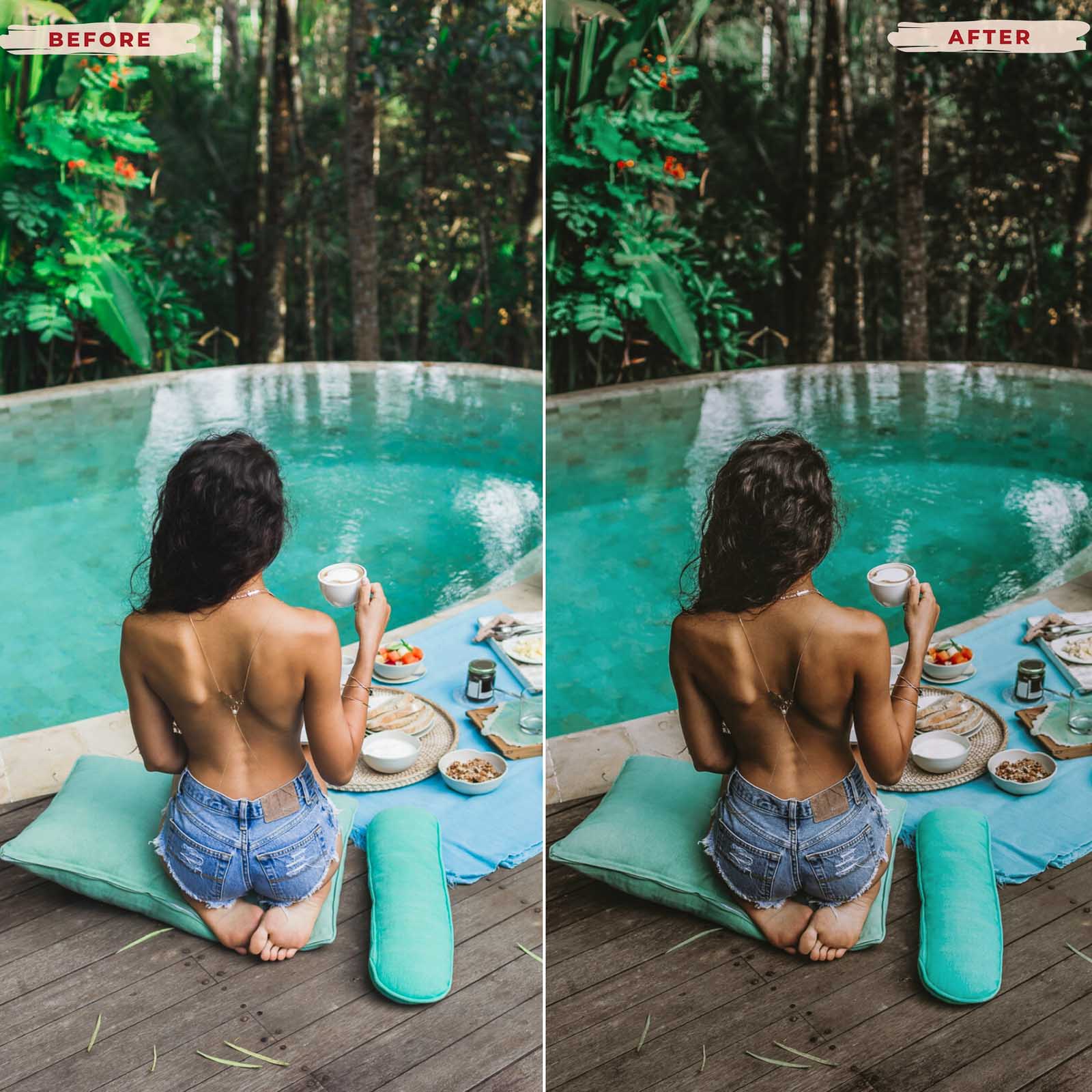 Before after results using Bali Lightroom Presets