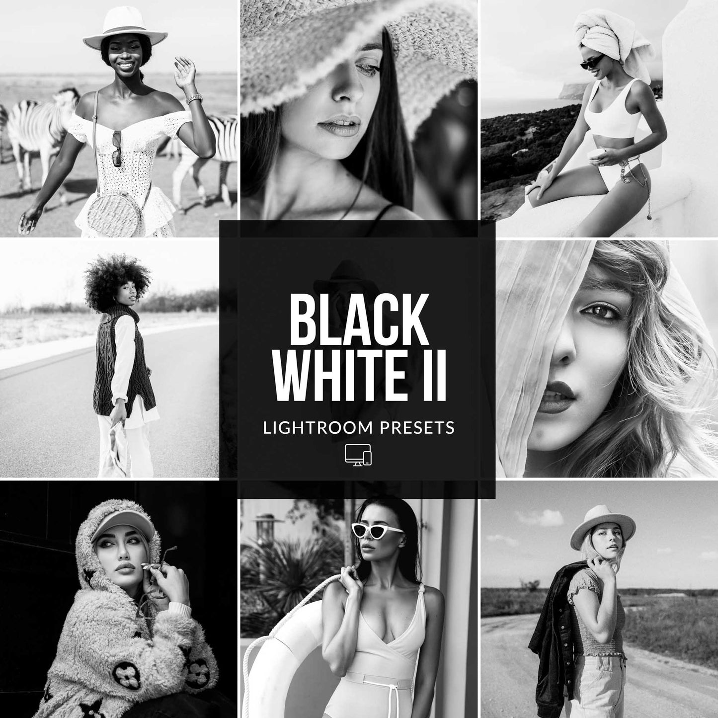 Ai-Optimized BLACK WHITE II LIGHTROOM PRESETS