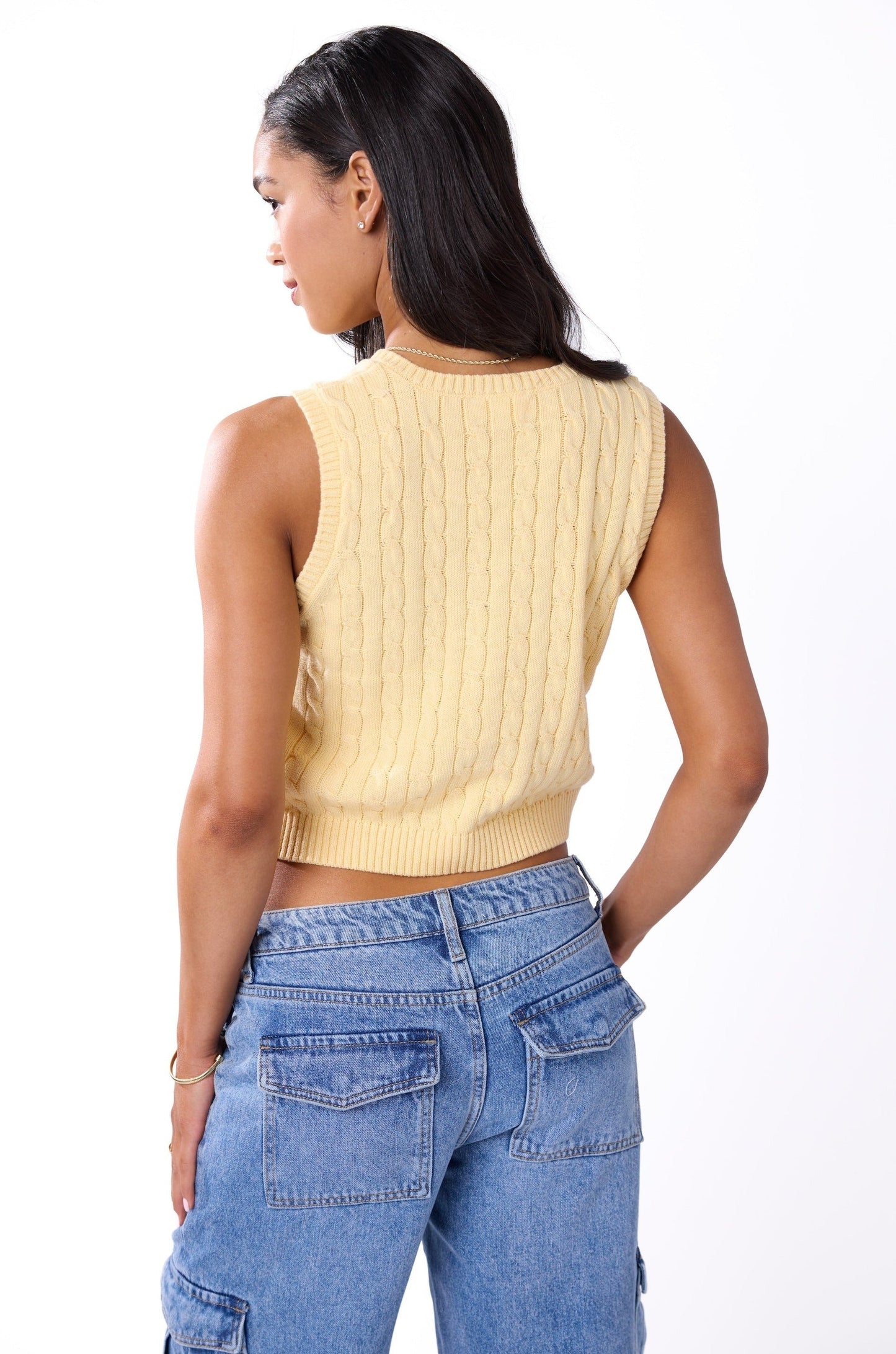 Tiani Cropped Sweater Vest