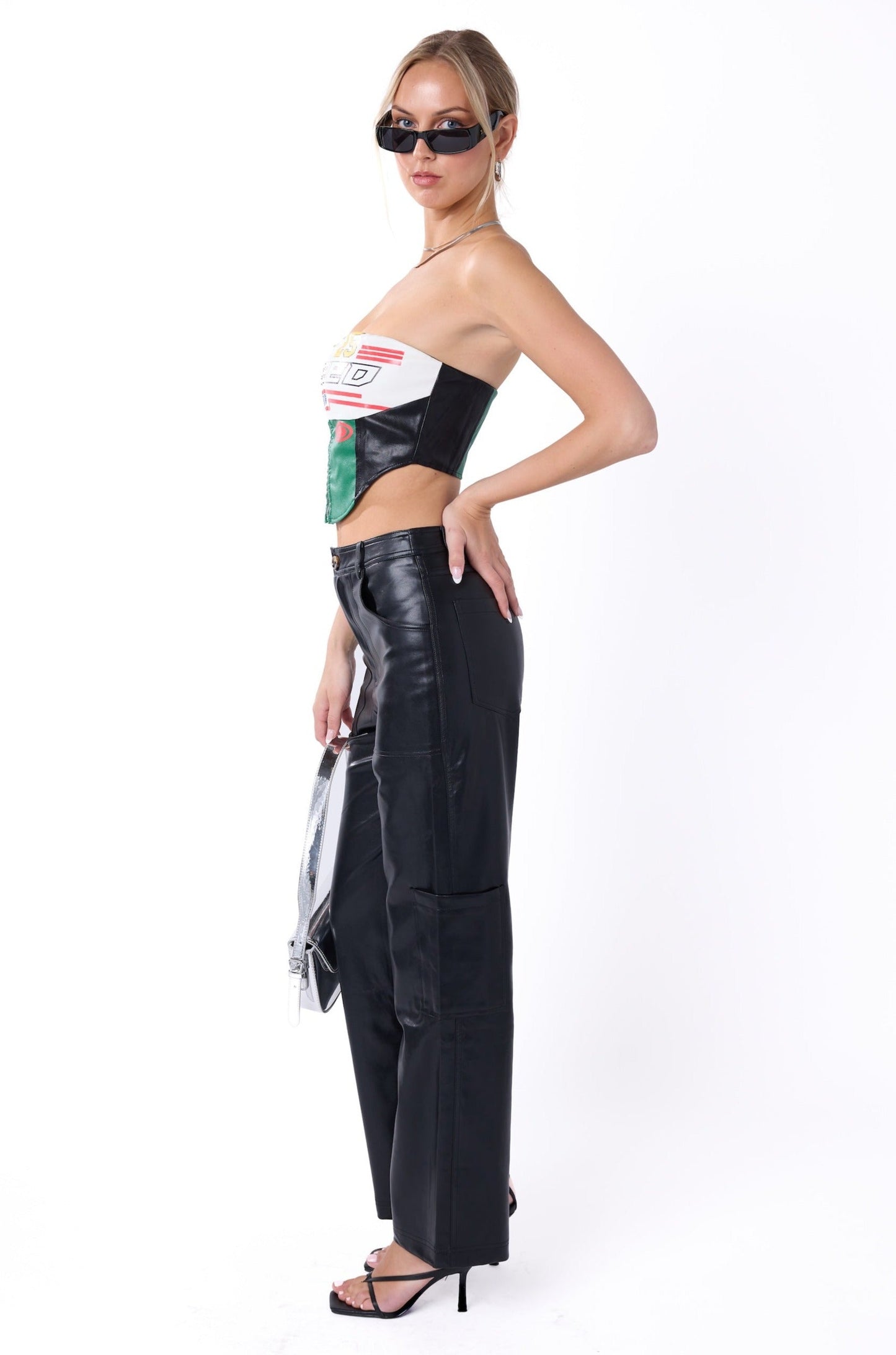 Fairfax Moto Faux Leather Tube Top