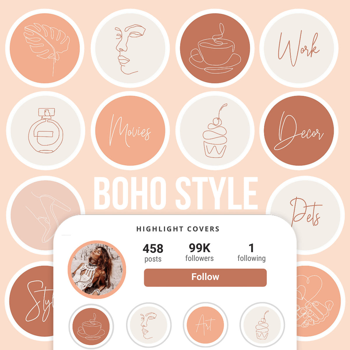 Ai-Optimized BOHO IG HIGHLIGHT COVERS