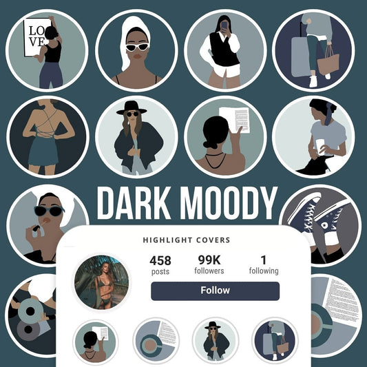 Ai-Optimized DARK & MOODY IG HIGHLIGHT COVERS