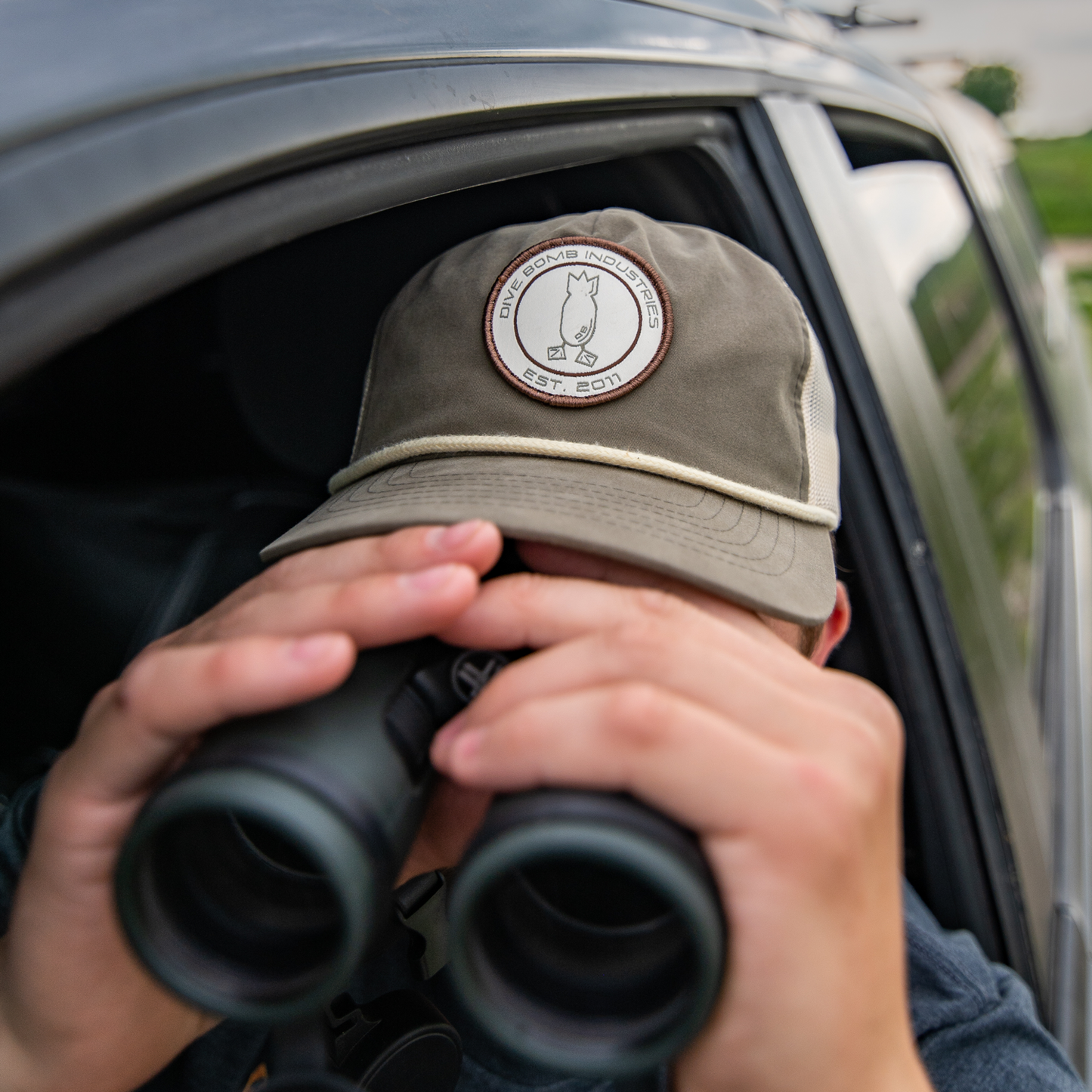 Woven Circle Patch Unstructured Hat