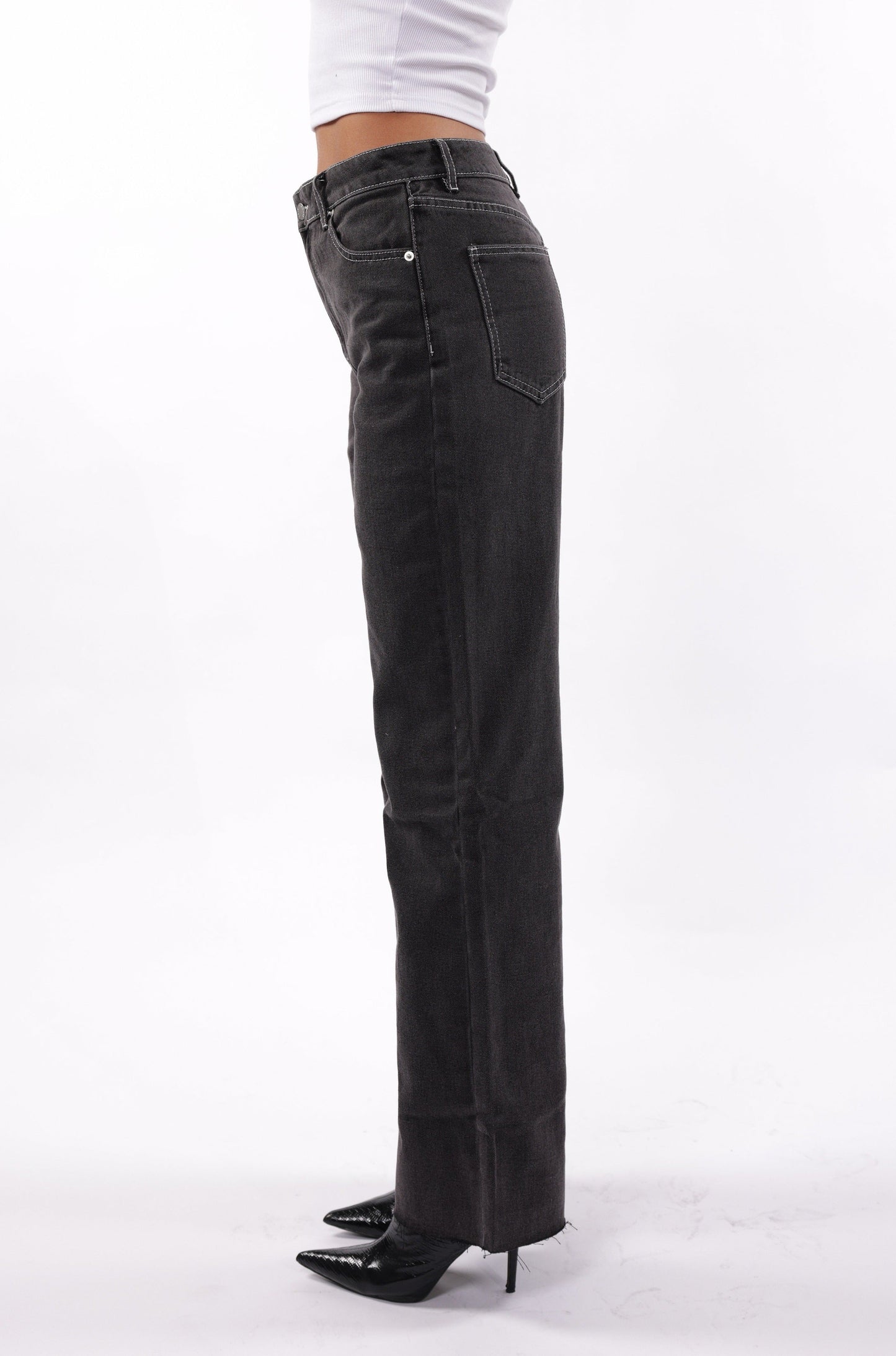 Wild at Heart Charcoal Wide Leg Jeans