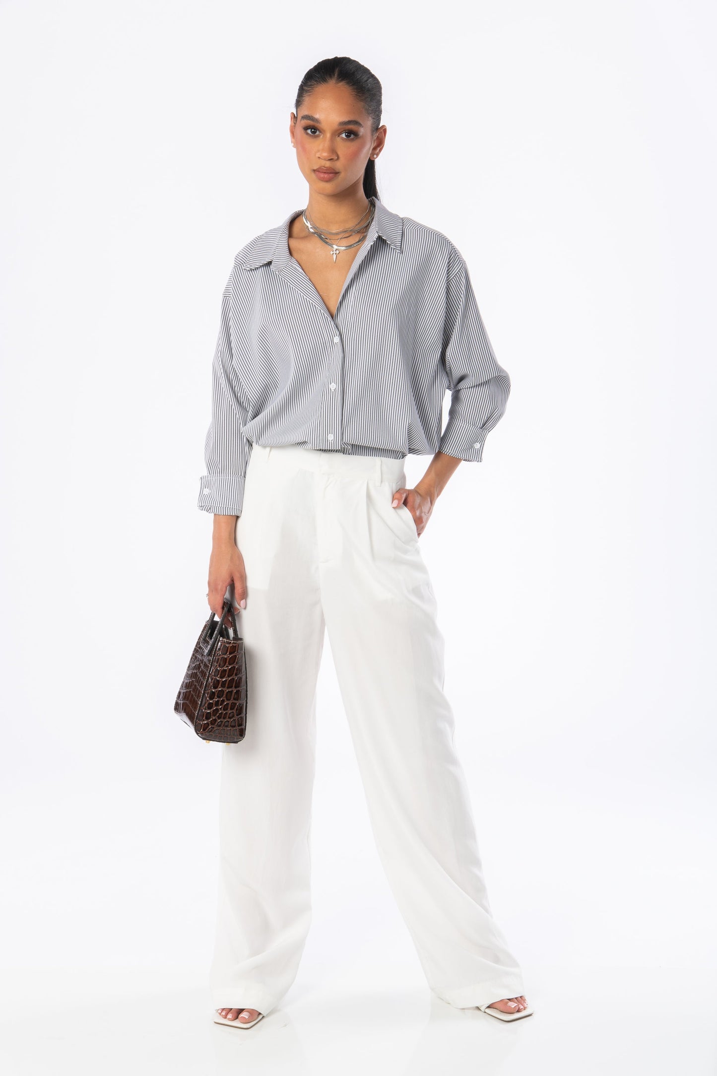 Acapulco Wide Leg Trousers White Bottoms HYPEACH BOUTIQUE 