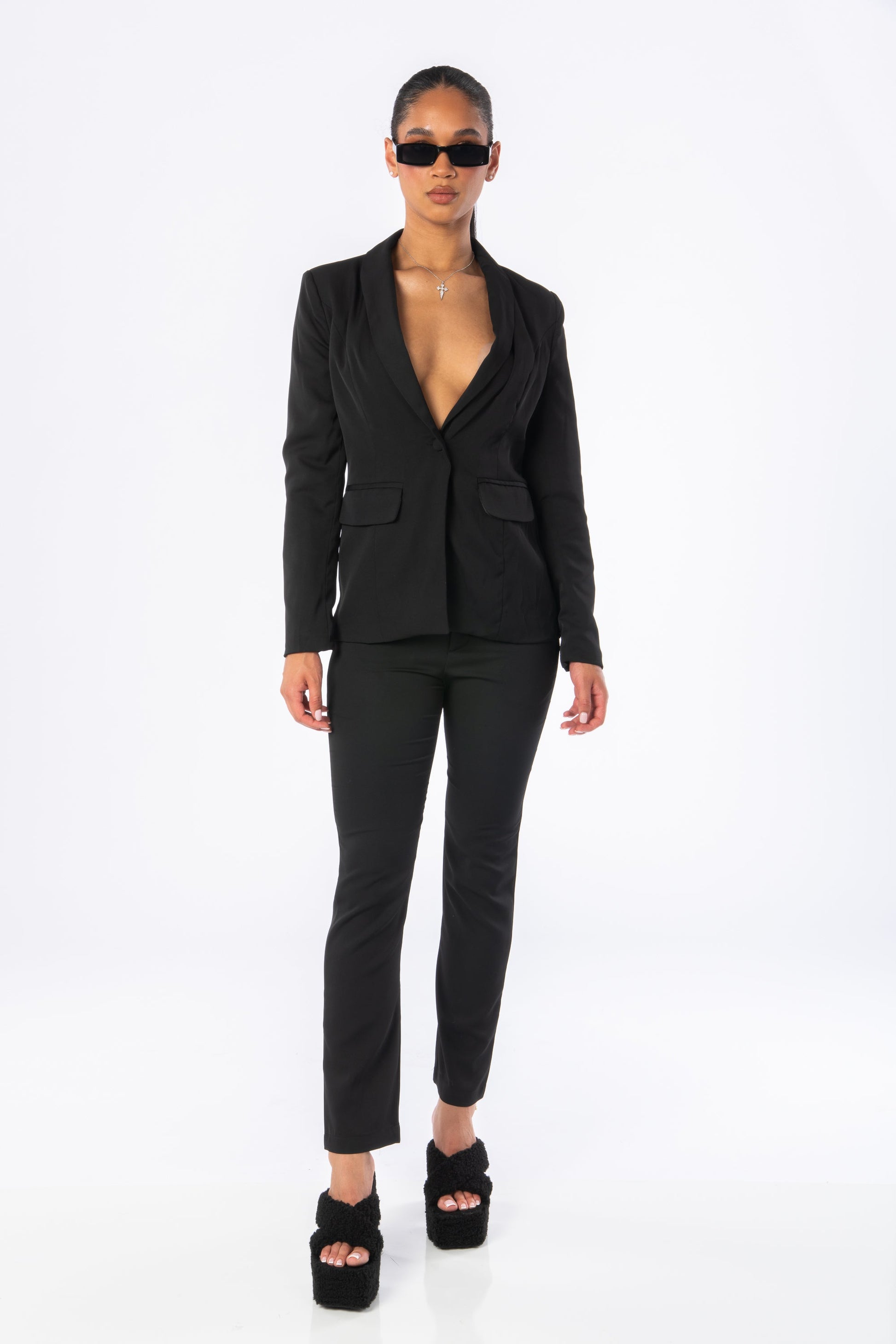 All Business Black Blazer Outewear HYPEACH BOUTIQUE 