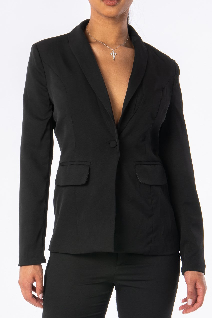 All Business Black Blazer Outewear HYPEACH BOUTIQUE 