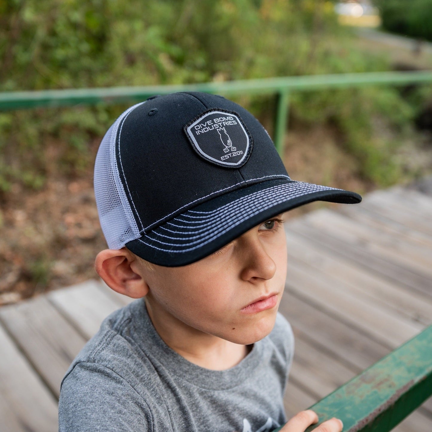 Small Woven Shield Snapback Hat