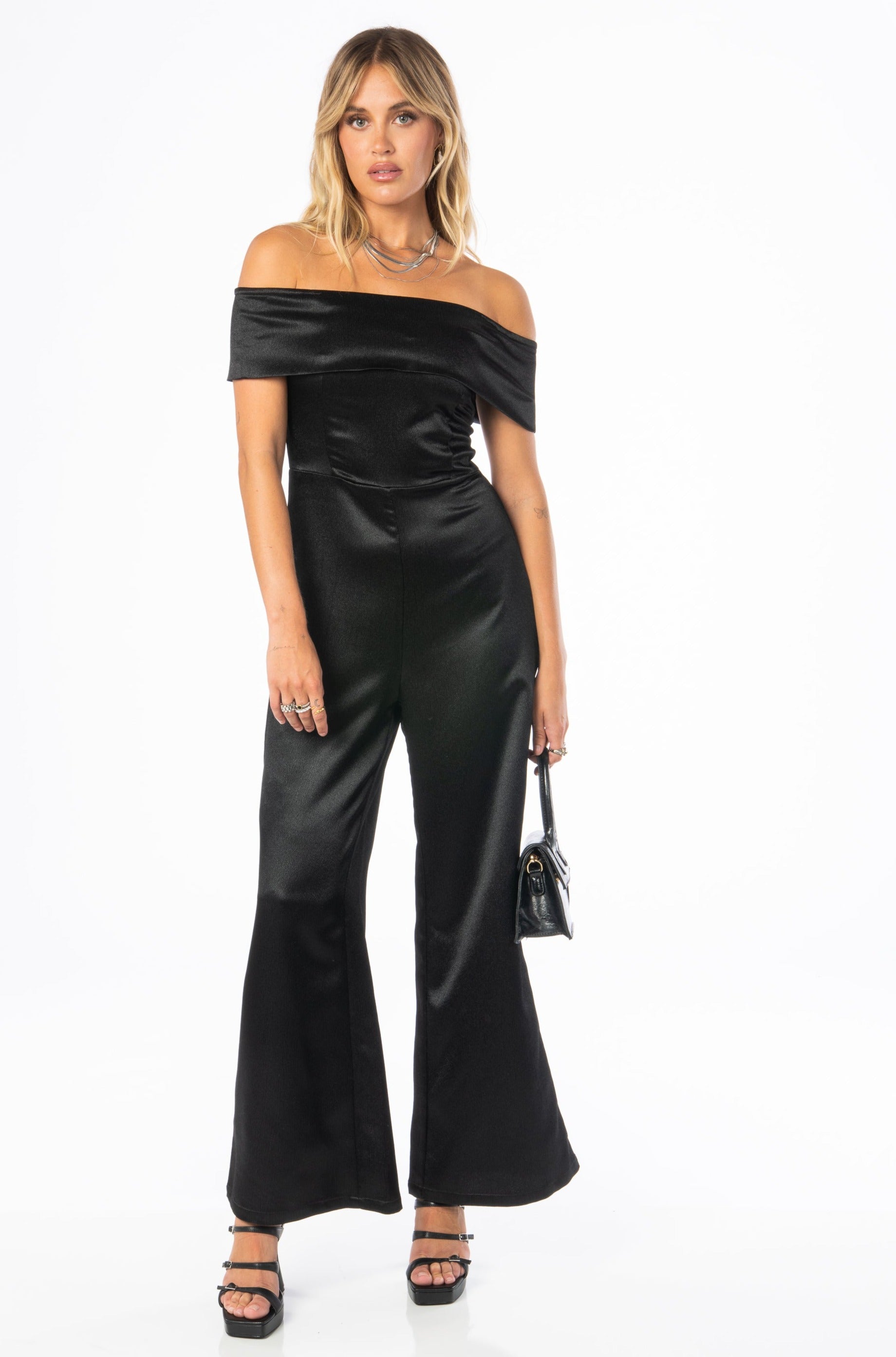 Chic Off Shoulder Black Jumpsuit Rompers & Jumpers HYPEACH BOUTIQUE 