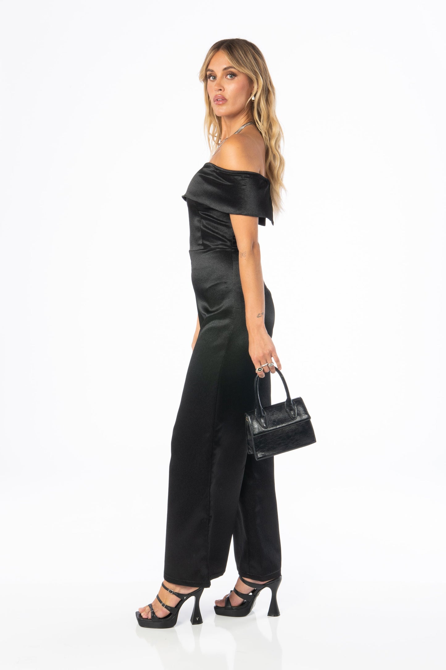 Chic Off Shoulder Black Jumpsuit Rompers & Jumpers HYPEACH BOUTIQUE 