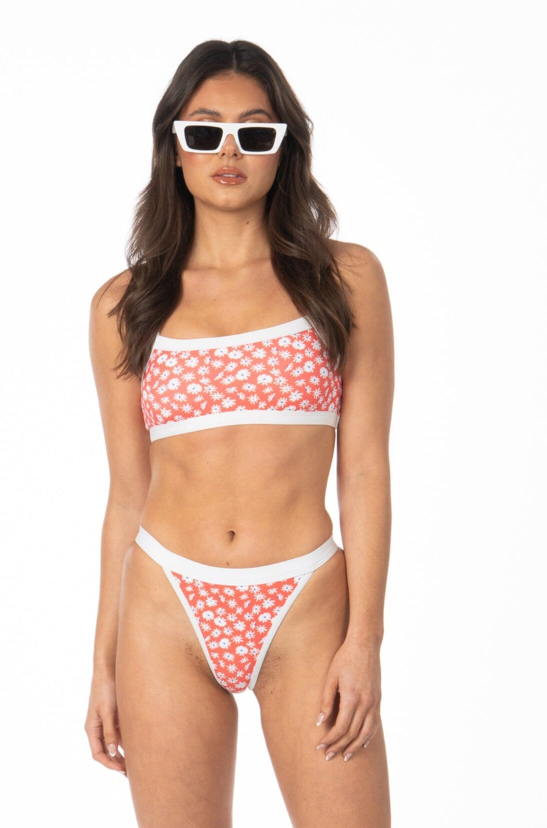 Girl Next Door Red Daisy Bikini Bottom Swimwear HYPEACH BOUTIQUE 