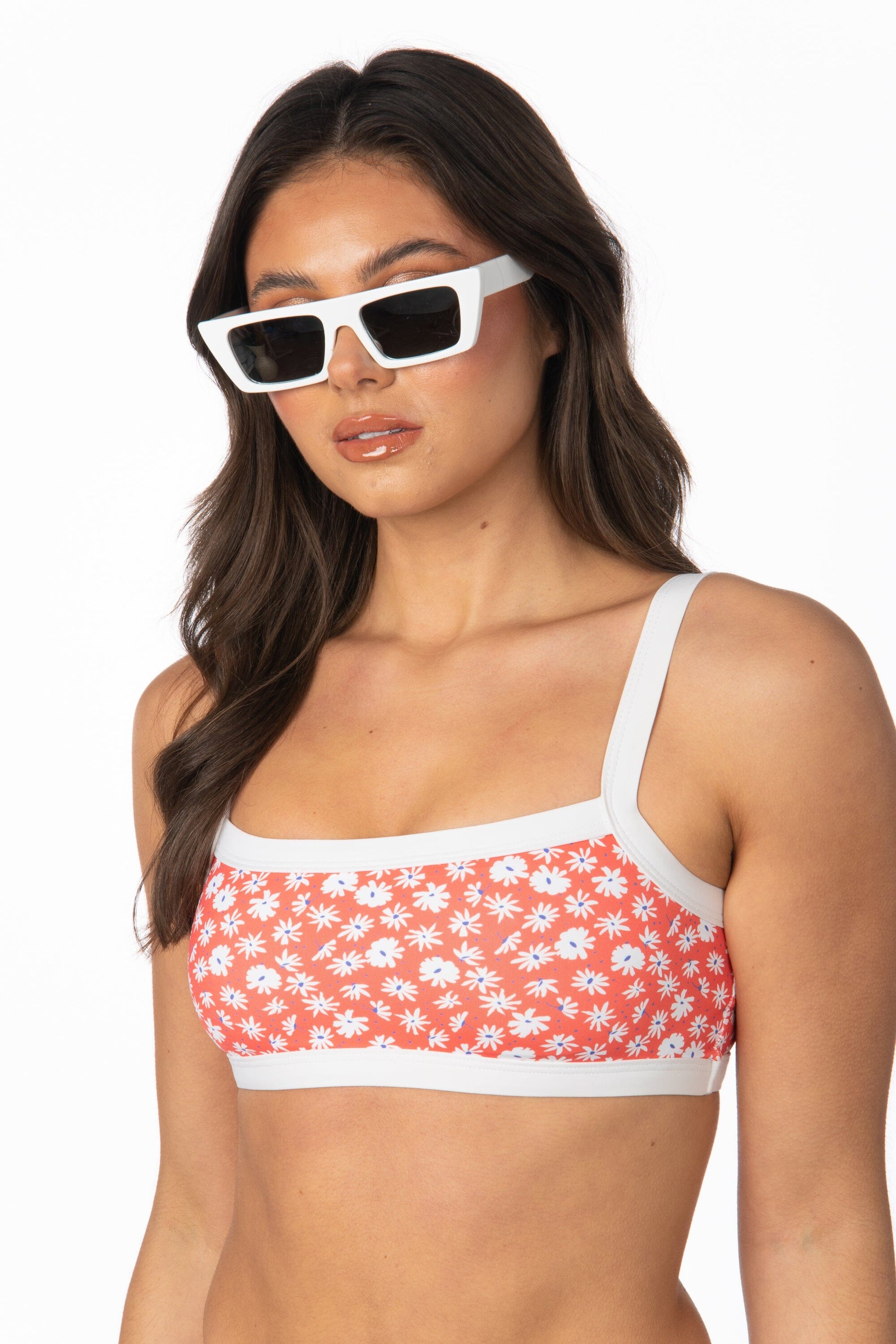 Girl Next Door Red Daisy Bikini Top Swimwear HYPEACH BOUTIQUE 