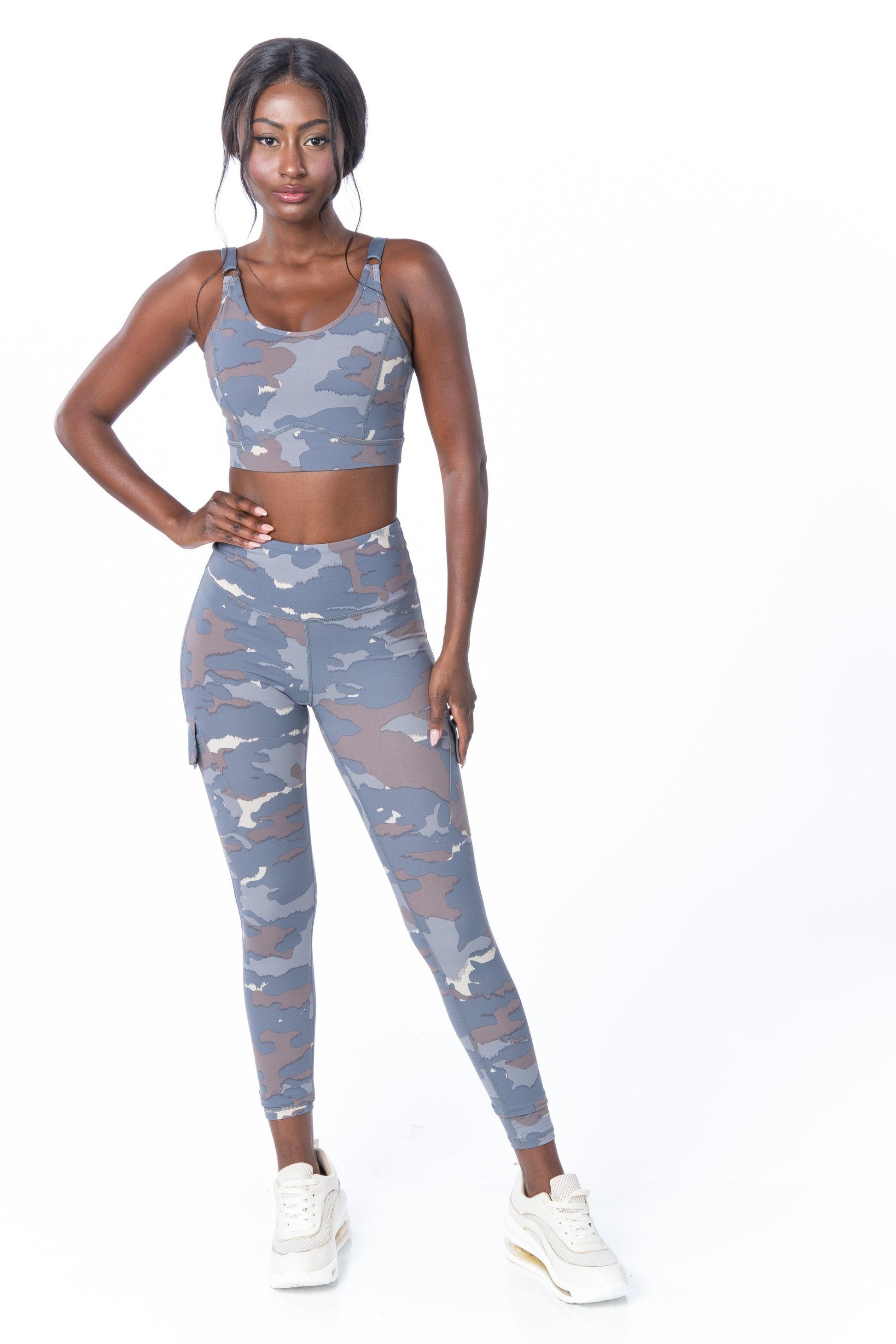 Grey Camo Sports Bra - Hypeach Active Activewear HYPEACH 