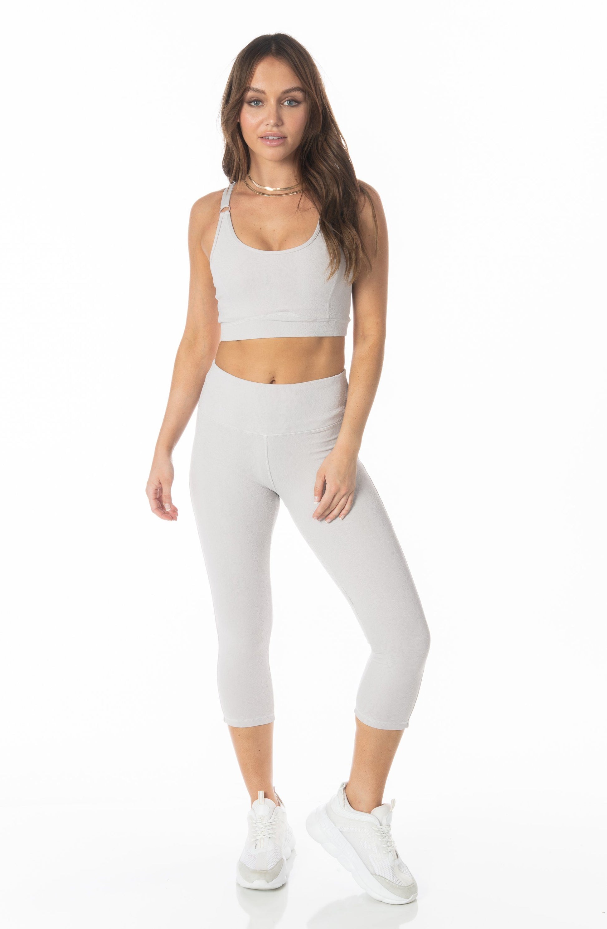 Grey Textured Snake Capri Leggings - Hypeach Active Activewear HYPEACH 