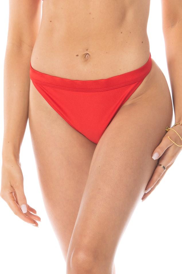 High Waist Cheeky Coverage Red Bikini Bottoms Swimwear HYPEACH BOUTIQUE 