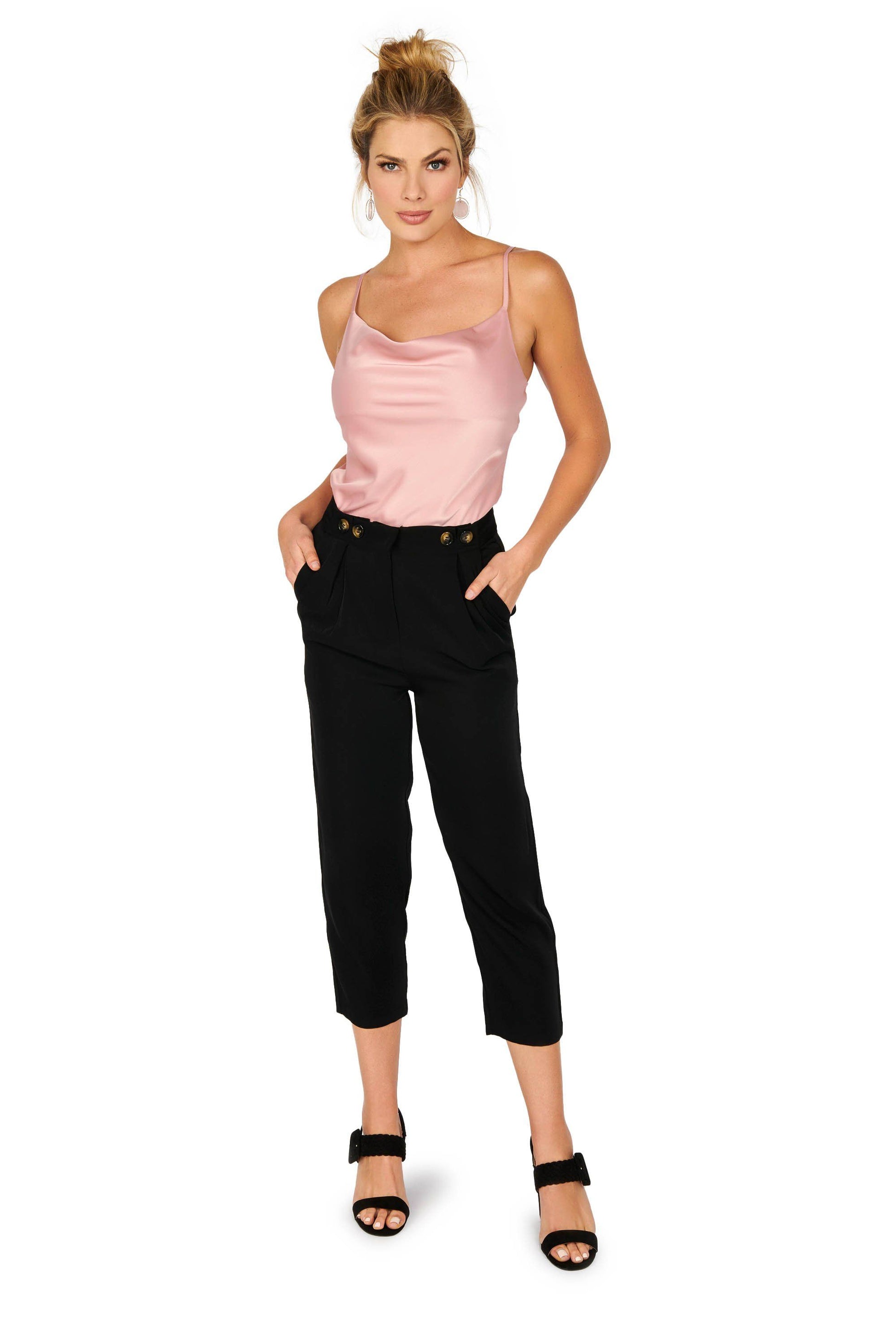 High Waist Cropped Trousers Bottoms HYPEACH BOUTIQUE 