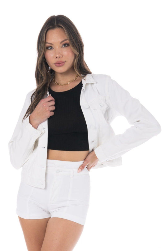 Kancan Denim White Classic Jean Jacket Outerwear HYPEACH BOUTIQUE 