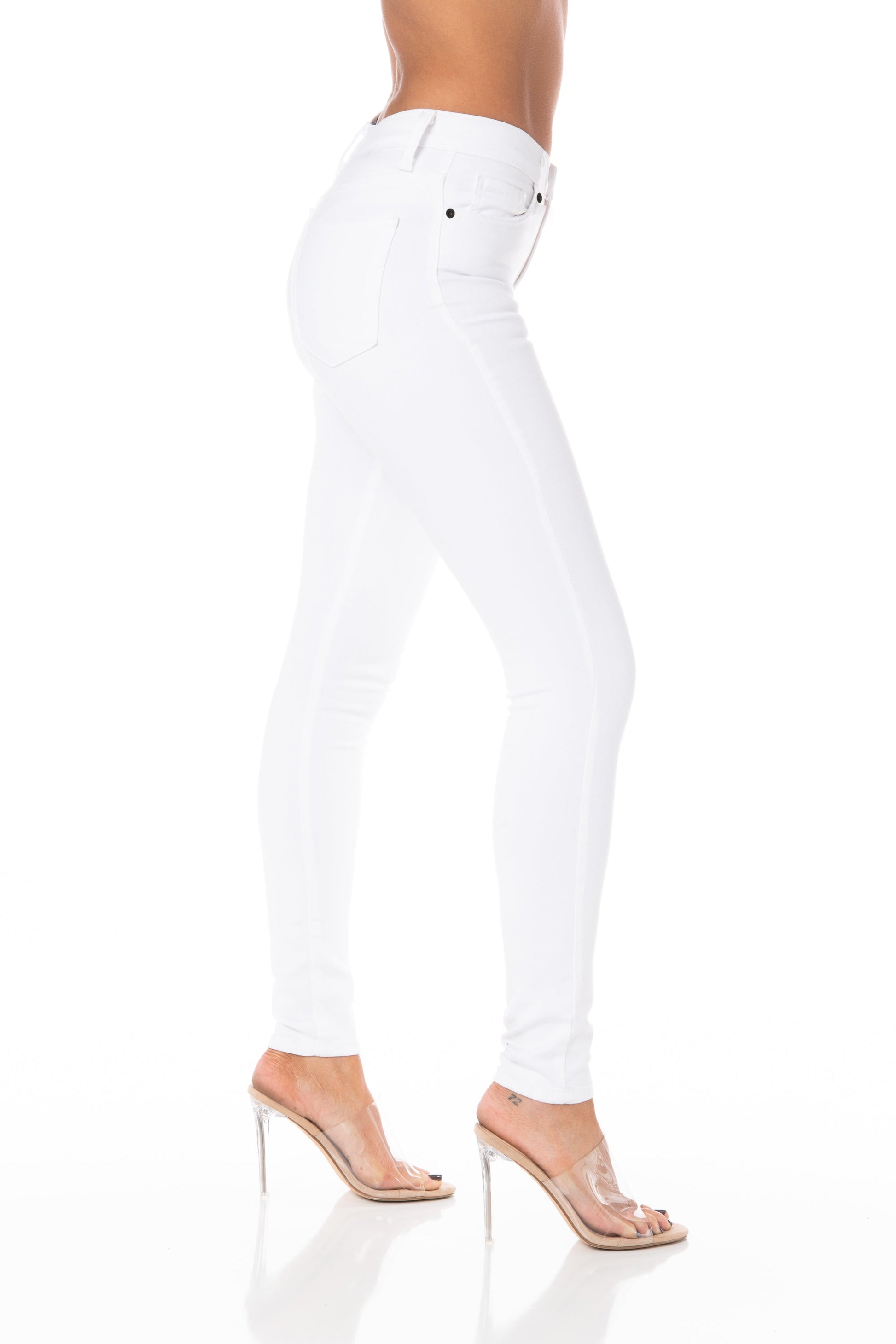 Kancan Denim White High Rise Super Skinny Jeans Denim HYPEACH BOUTIQUE 