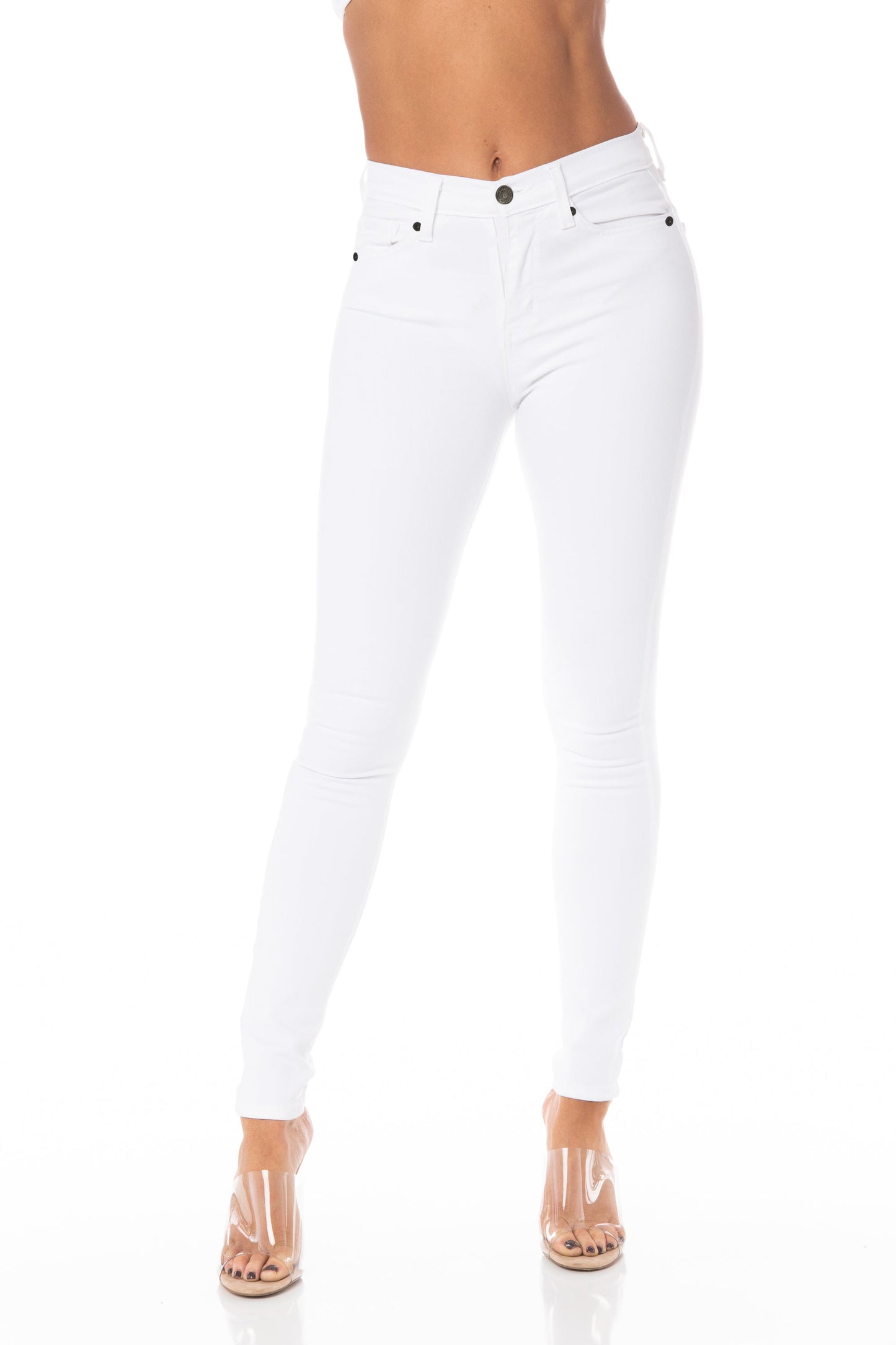 Kancan Denim White High Rise Super Skinny Jeans Denim HYPEACH BOUTIQUE 