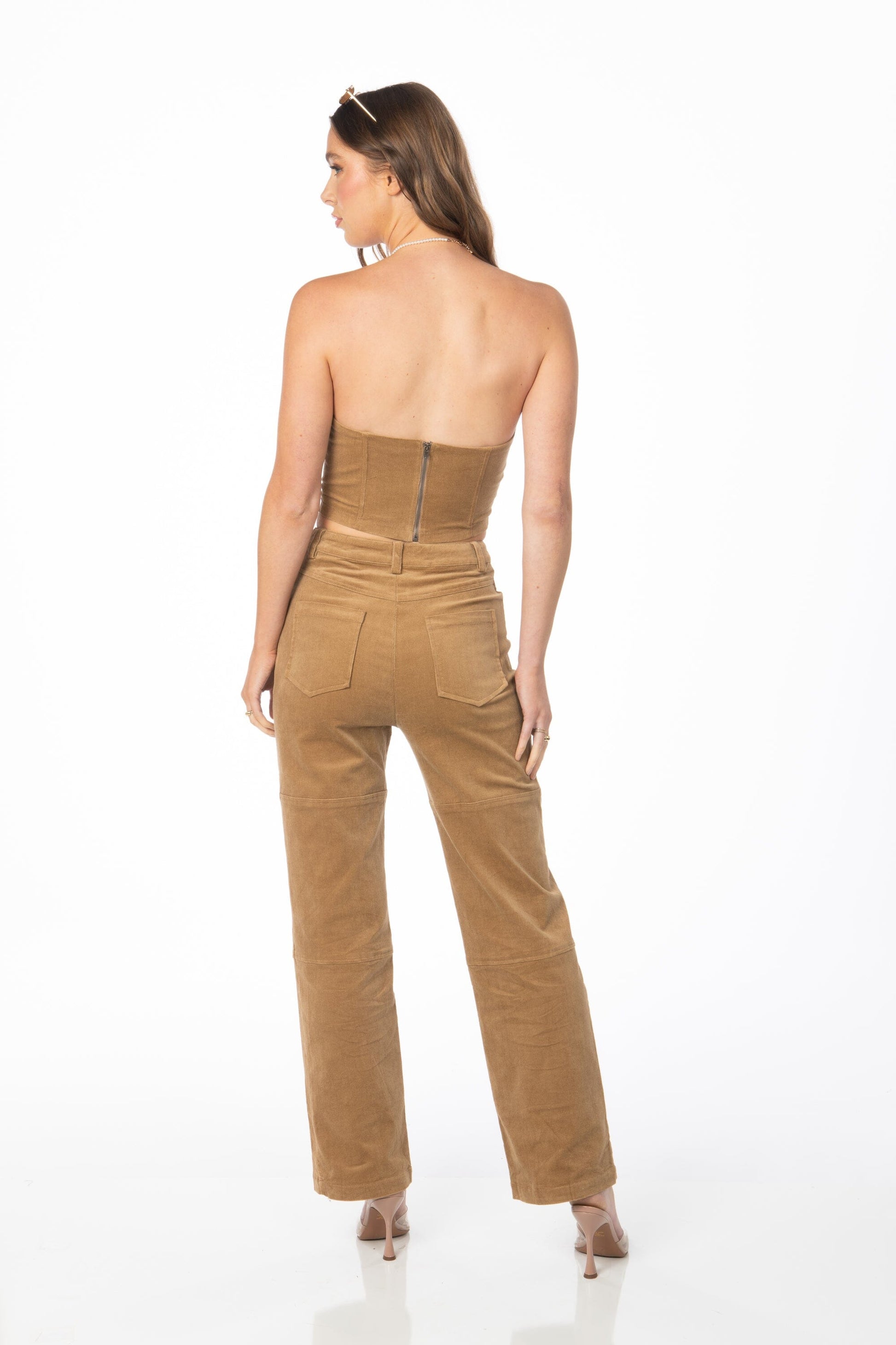 La Cienega Brown Corduroy Pants Bottoms HYPEACH 