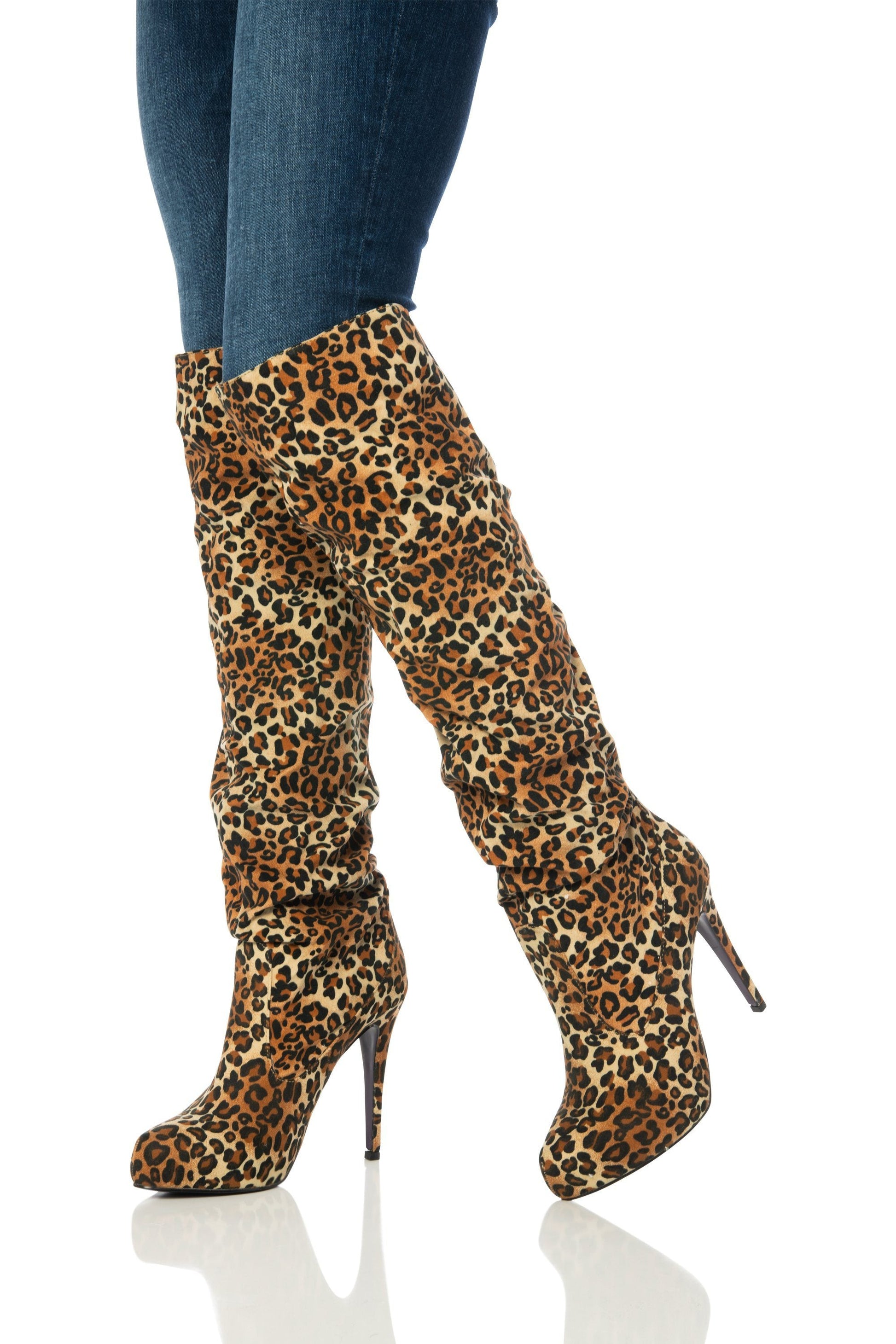 Leopard Knee-High Boots Shoes HYPEACH 