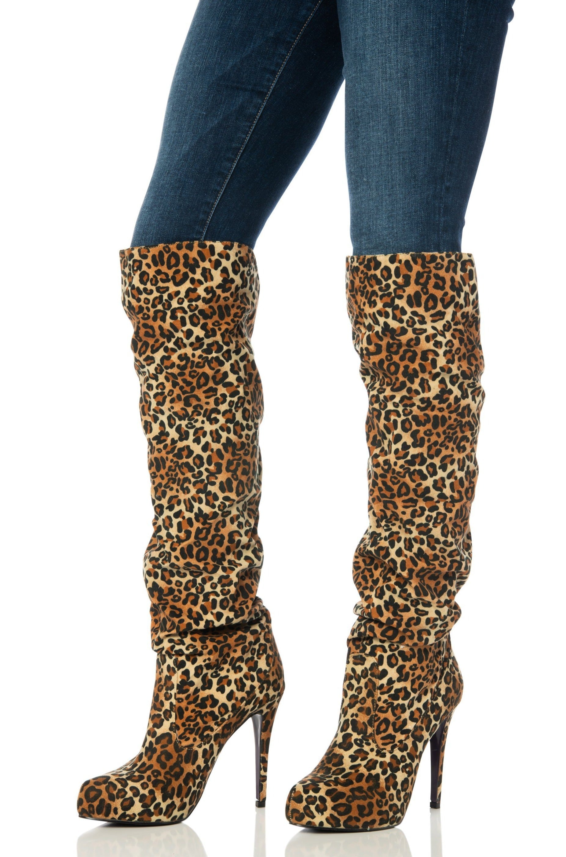 Leopard Knee-High Boots Shoes HYPEACH 