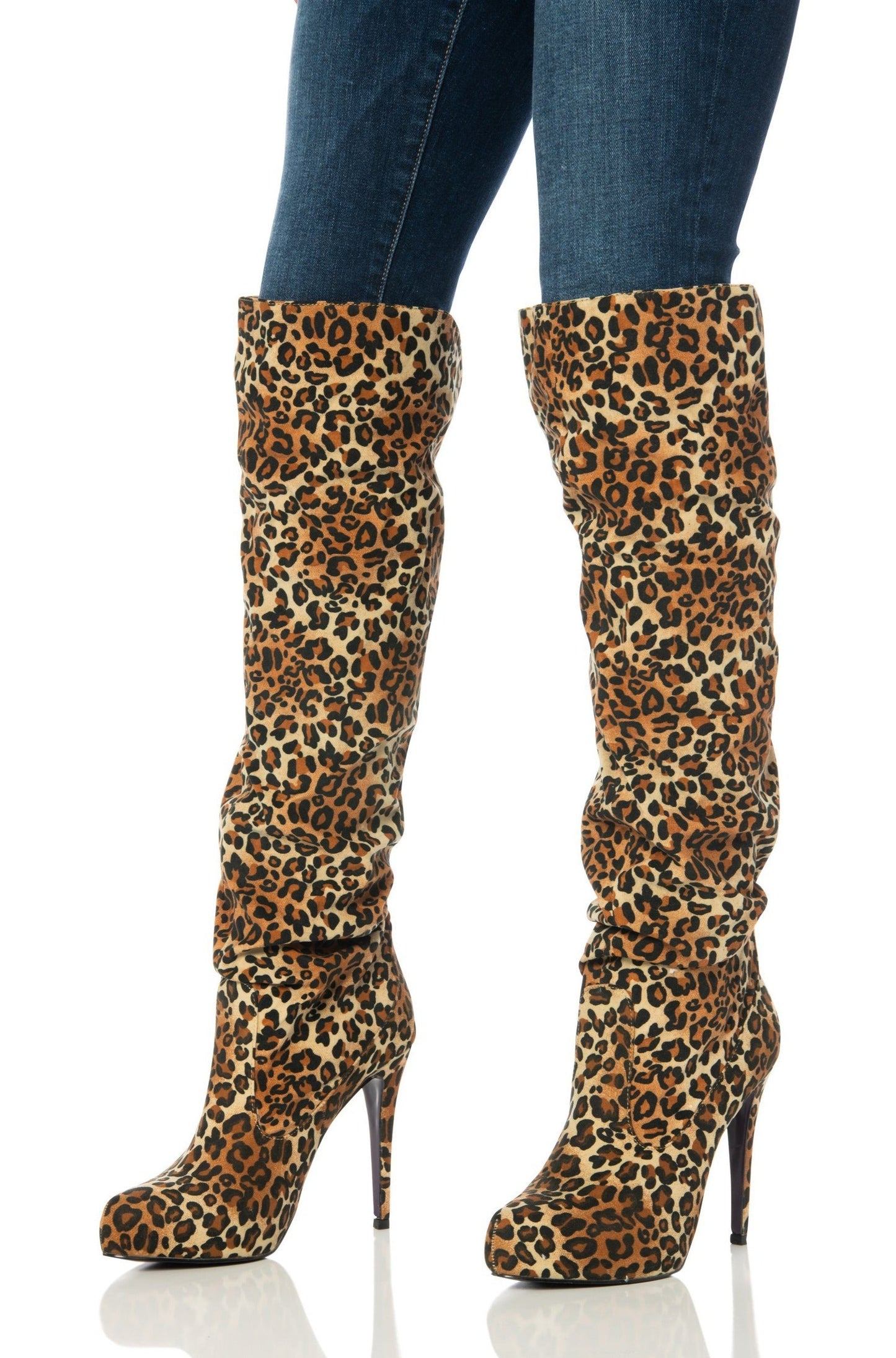 Leopard Knee-High Boots Shoes HYPEACH 